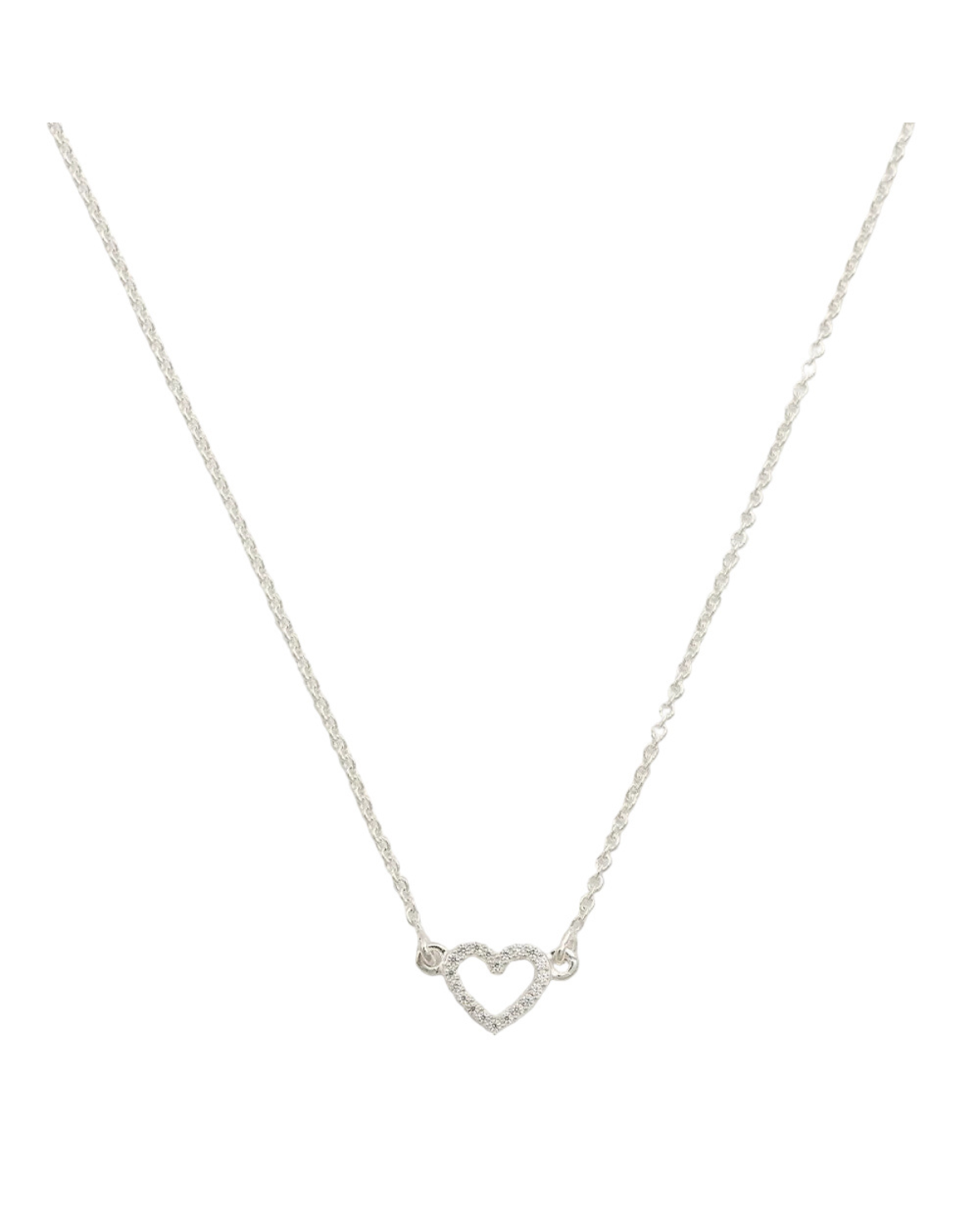 Halskette Stone Heart - silber crystal