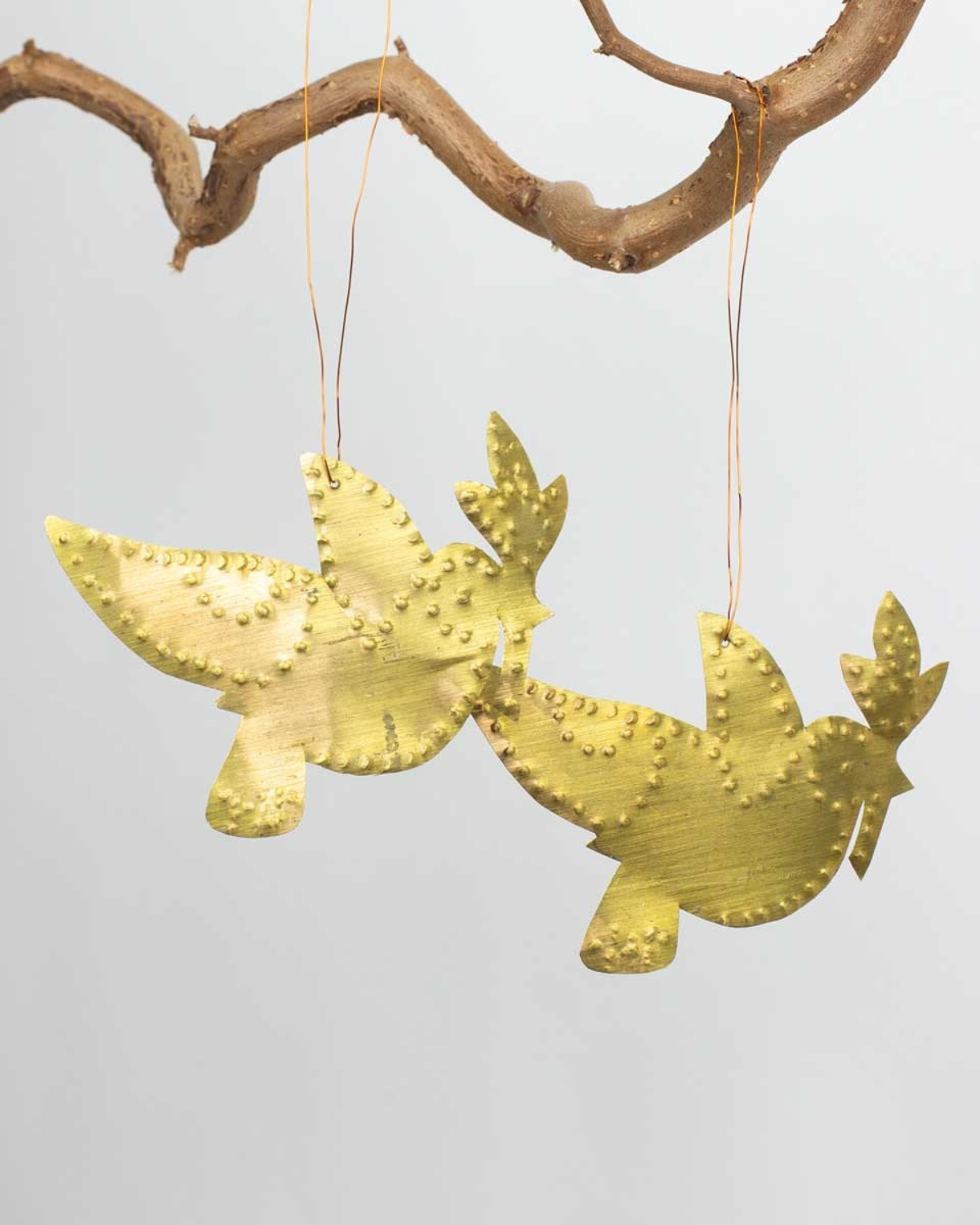 Weihnachtsbaumanhänger GOLDEN BIRD - messing (2er-Set)