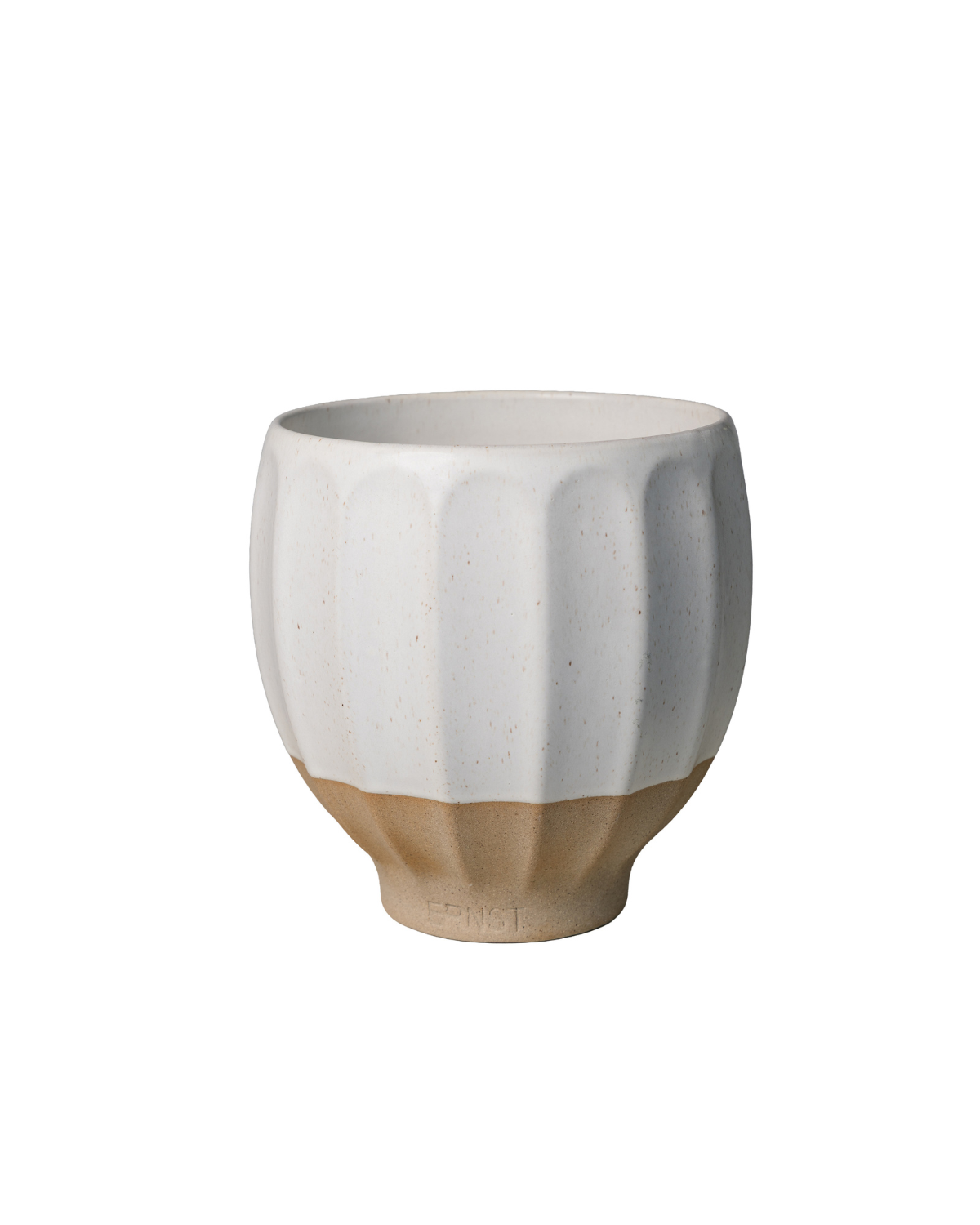 Übertopf aus Steingut - Weiß/Natur (18 cm)