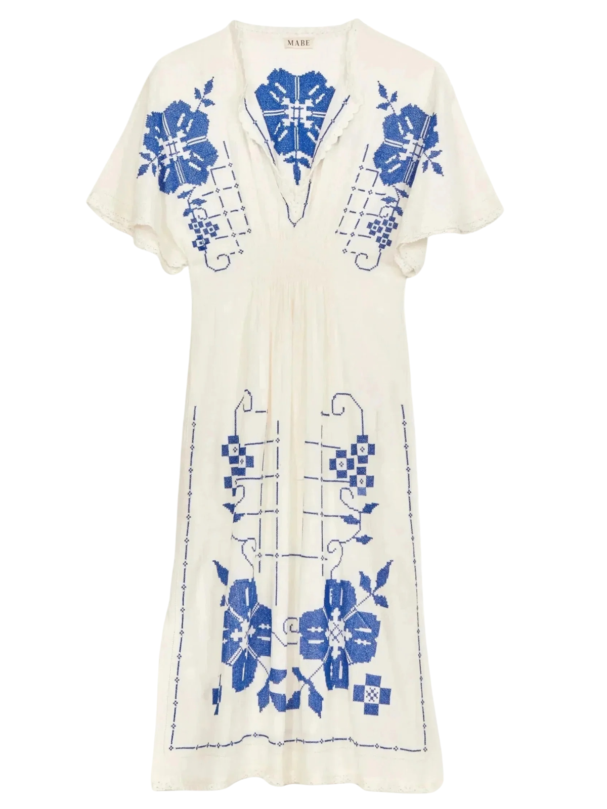 Kleid Laney mit Stickerei - Blau