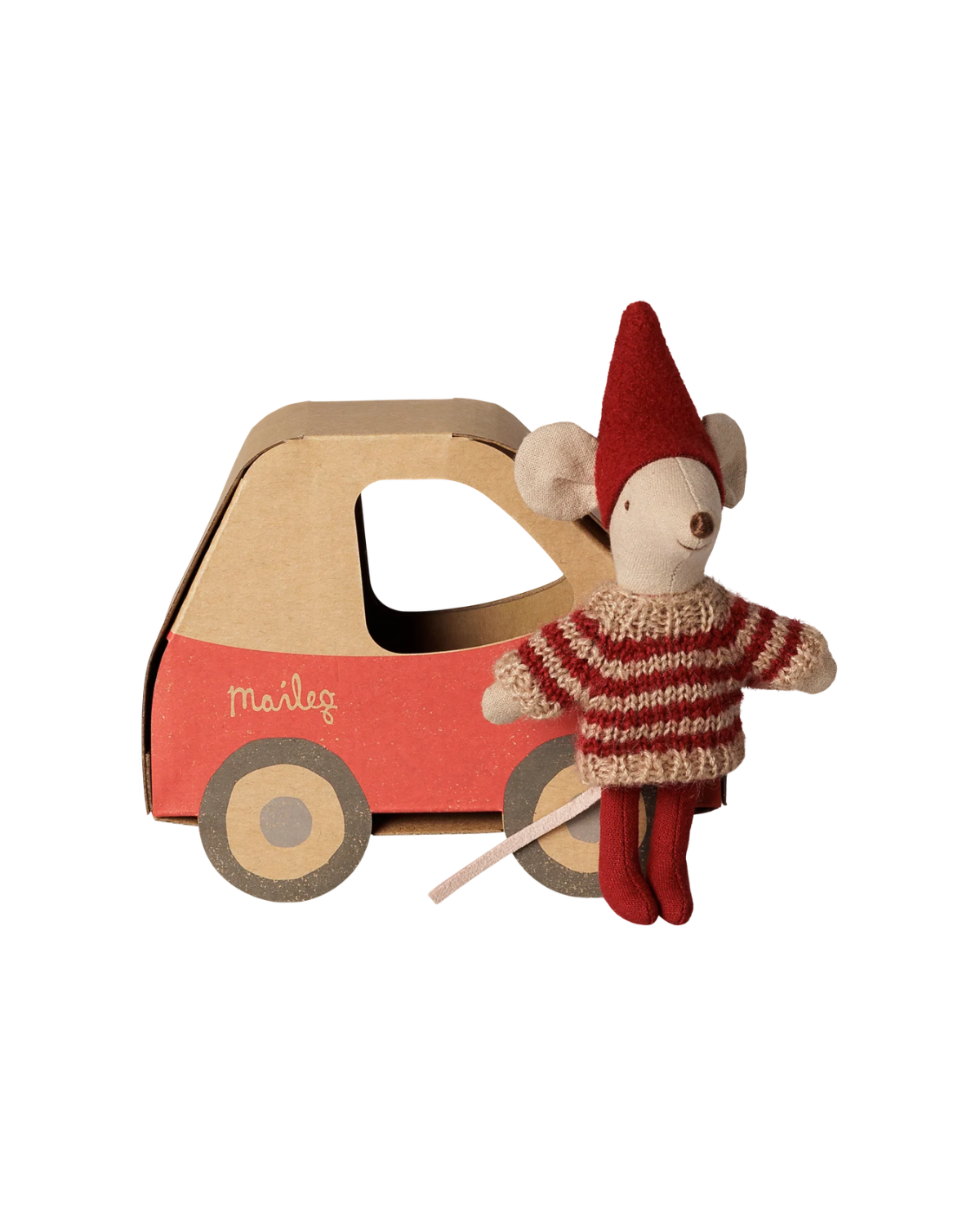 Weihnachtsmaus - Kleine Schwester in Auto-Geschenkbox