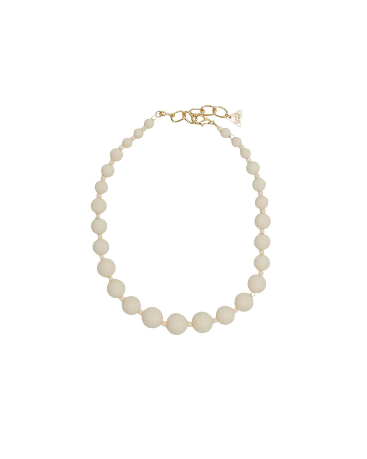 Statement Perlenkette Big Bead - Creme