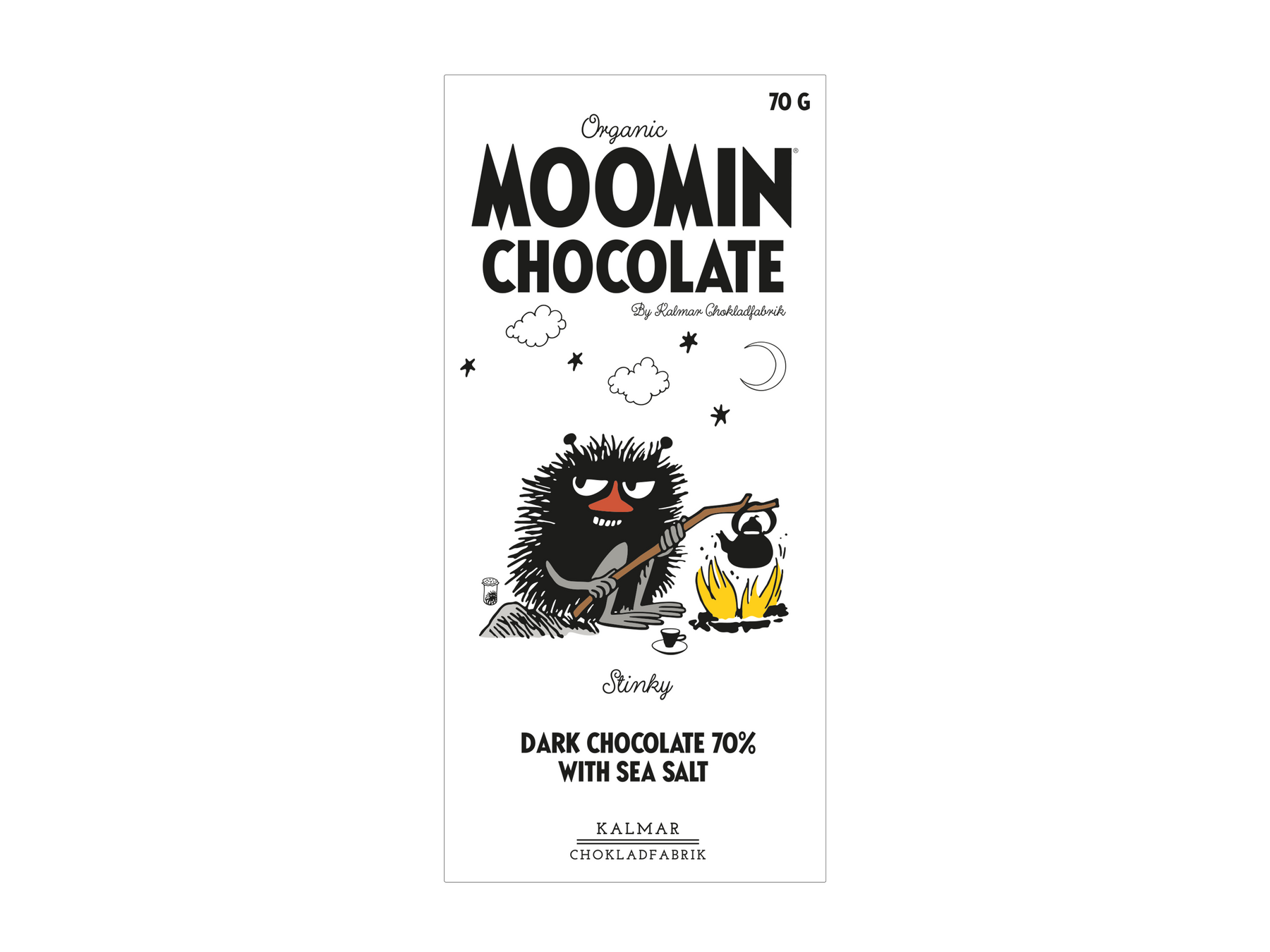 Mumin Schokolade Stinky – Zartbitterschokolade mit Meersalz 70 g