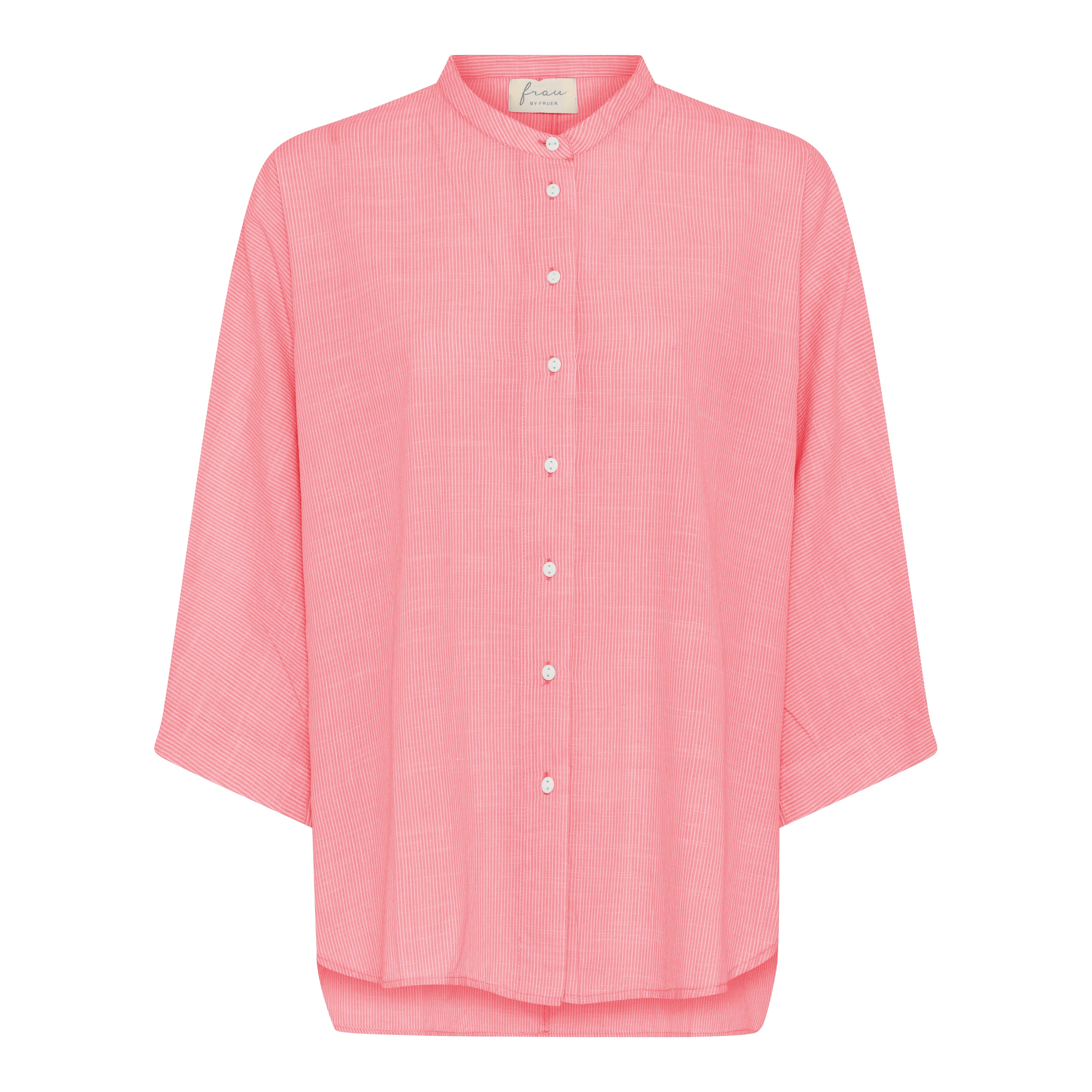 Bluse Seoul - Hot Coral Stripe / Koralle Gestreift