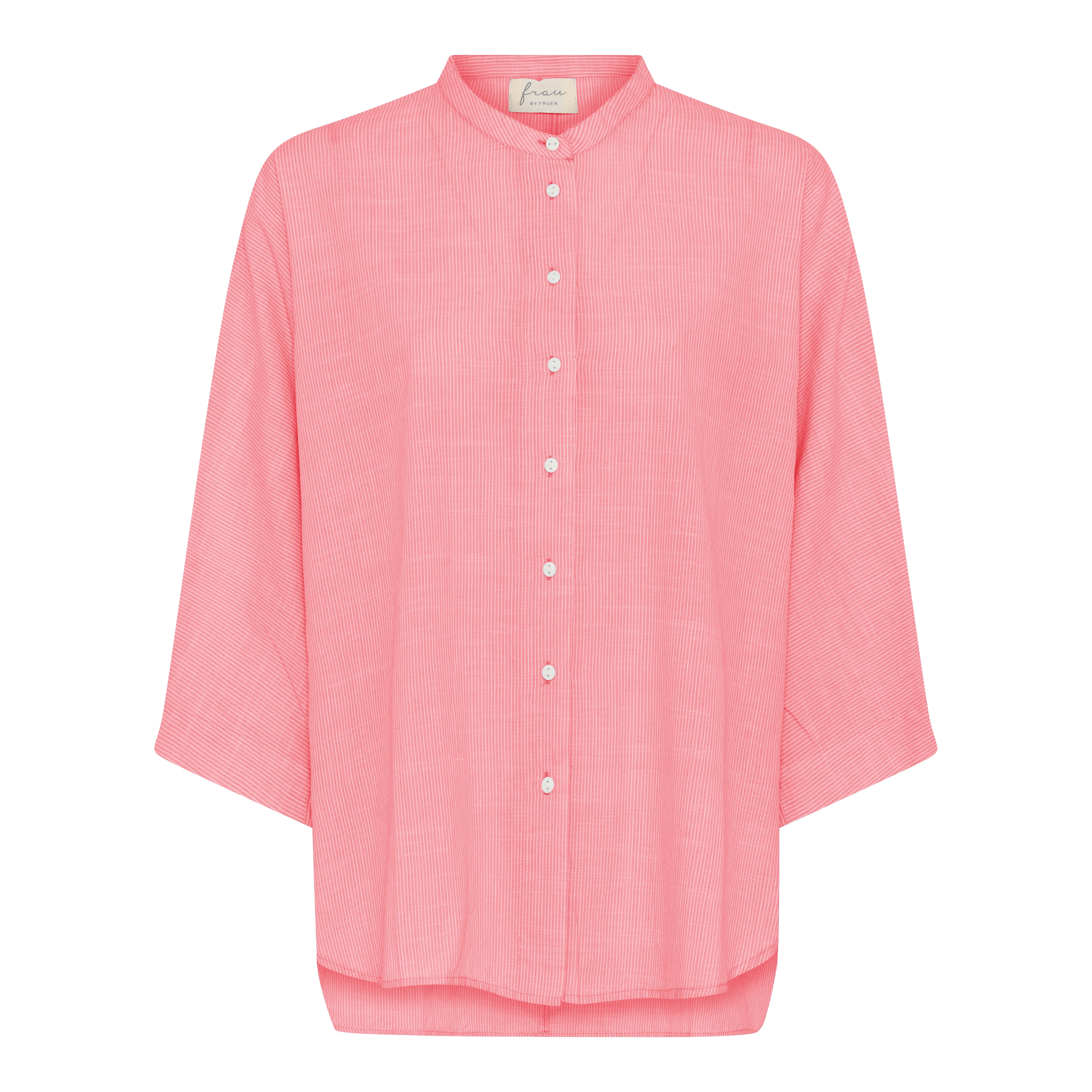 Bluse Seoul - Hot Coral Stripe / Koralle Gestreift