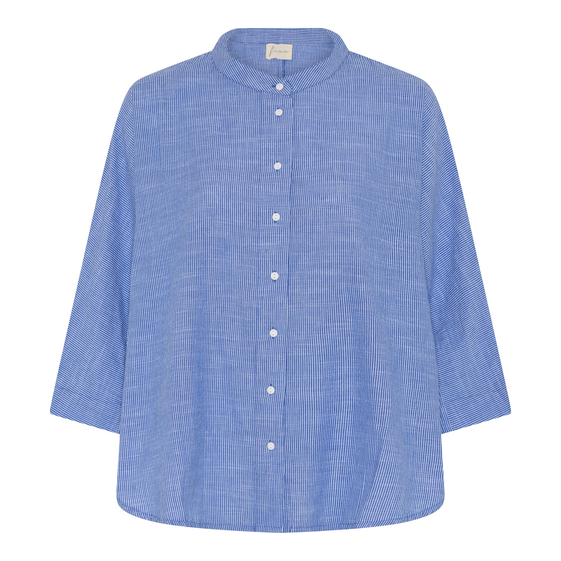 Bluse Seoul - Medium Blue Stripe / Blau Gestreift