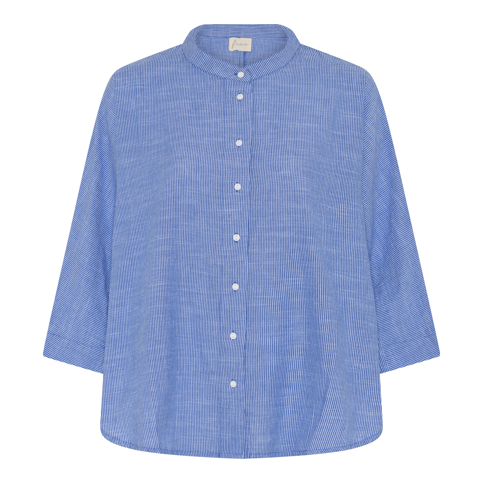 Bluse Seoul - Medium Blue Stripe / Blau Gestreift