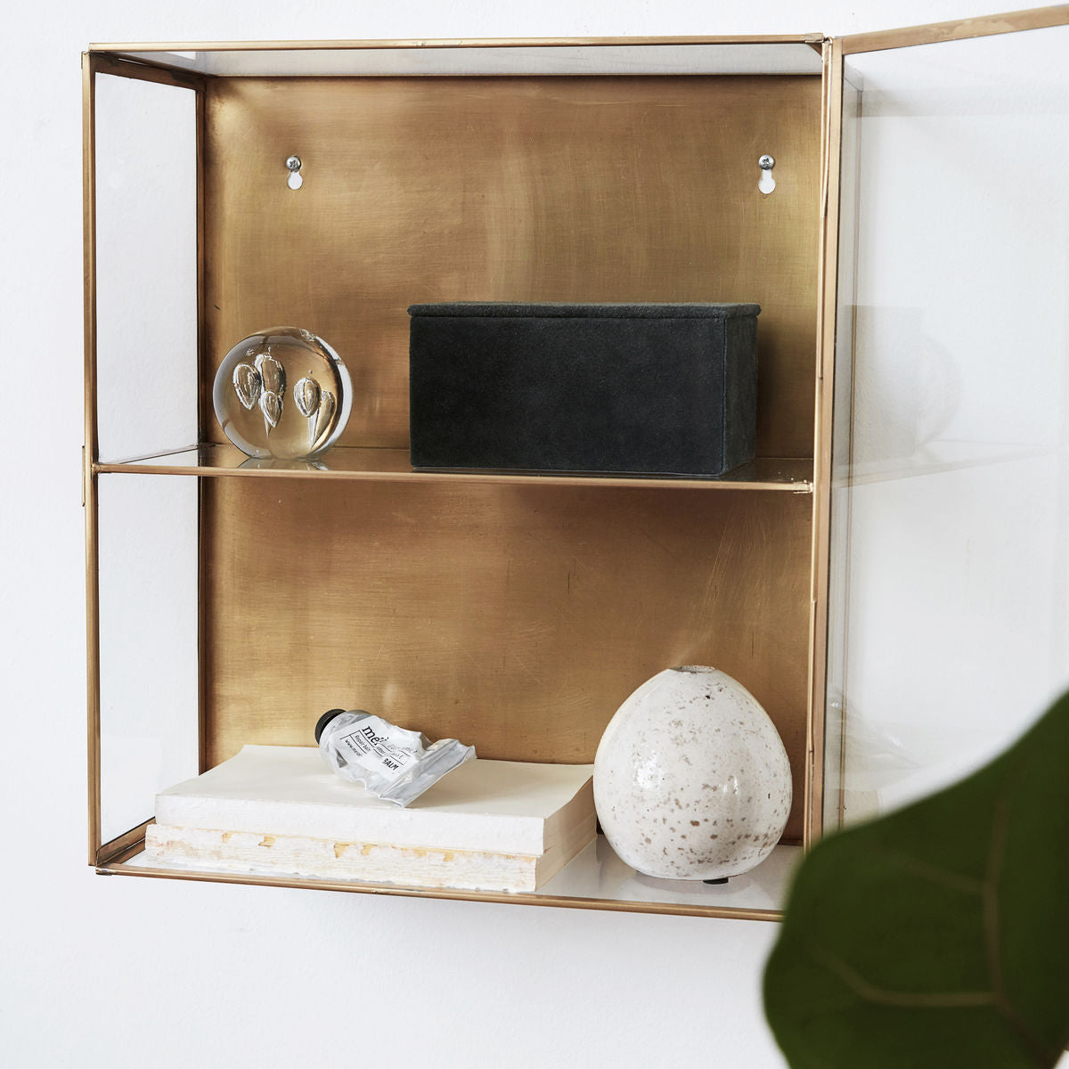 Schrank Glass - messing 35 x 40 x 15 cm