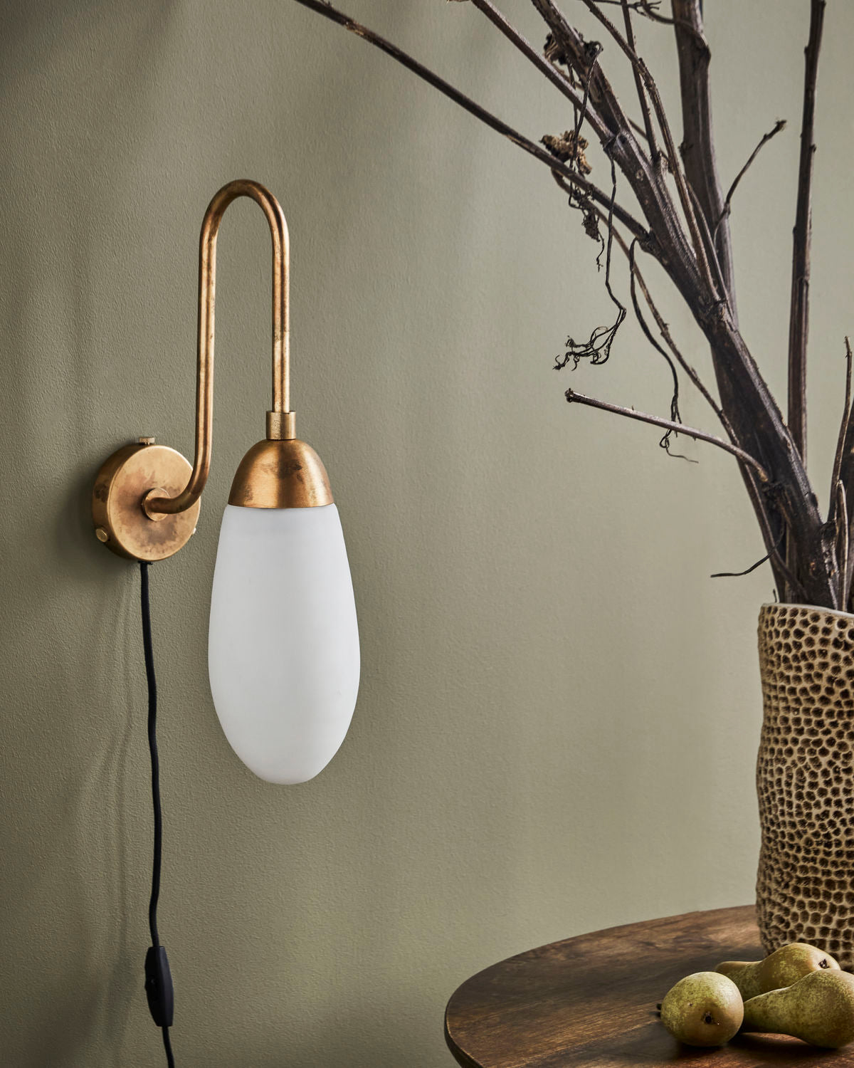 Wandlampe Drop - antikes messing