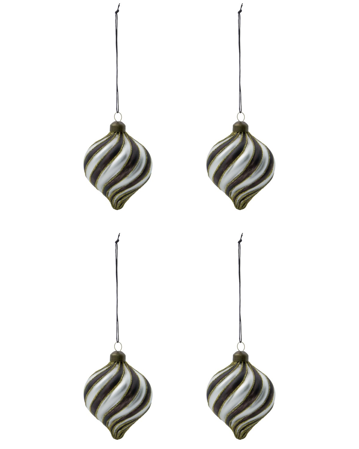 Weihnachtskugel Chan - schwarz/weiß