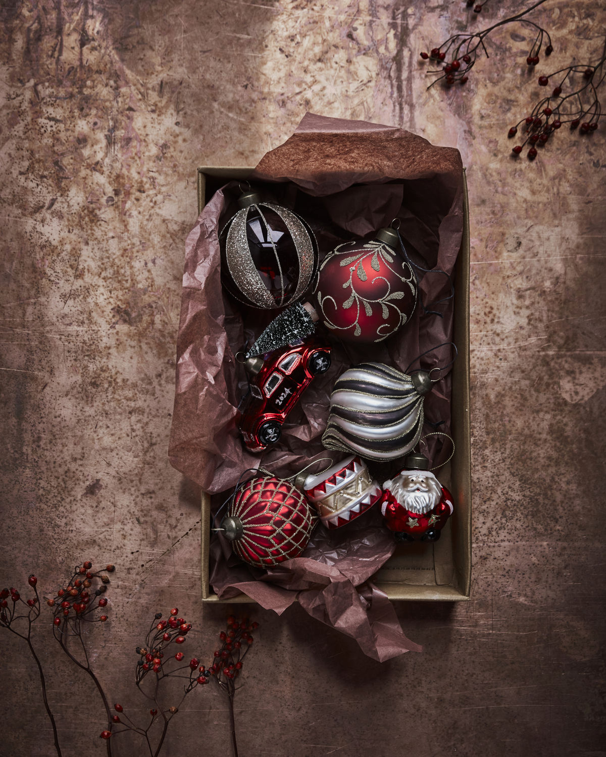 Weihnachtskugel Chan - schwarz/weiß