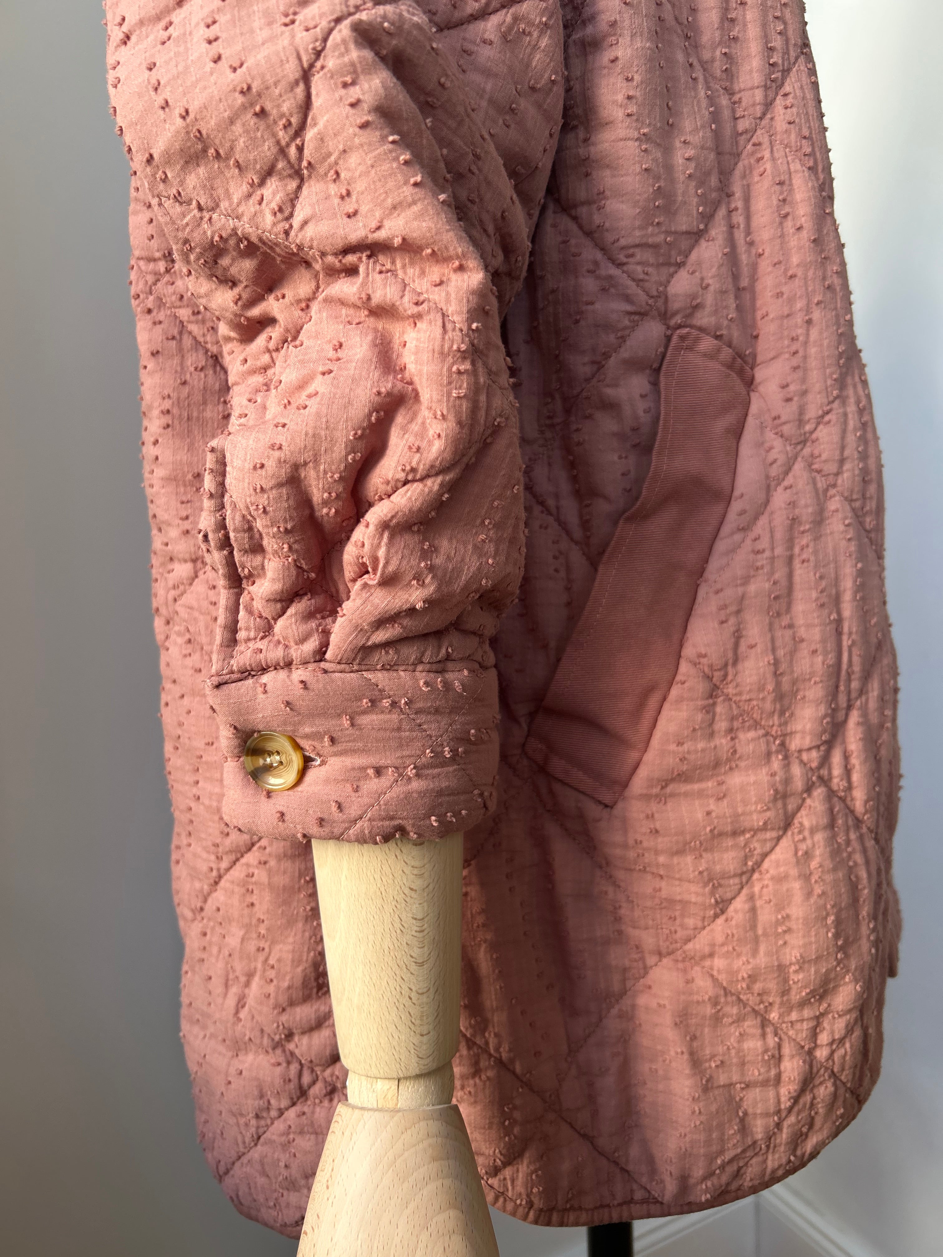 Gesteppte Jacke mit Struktur - altrosa