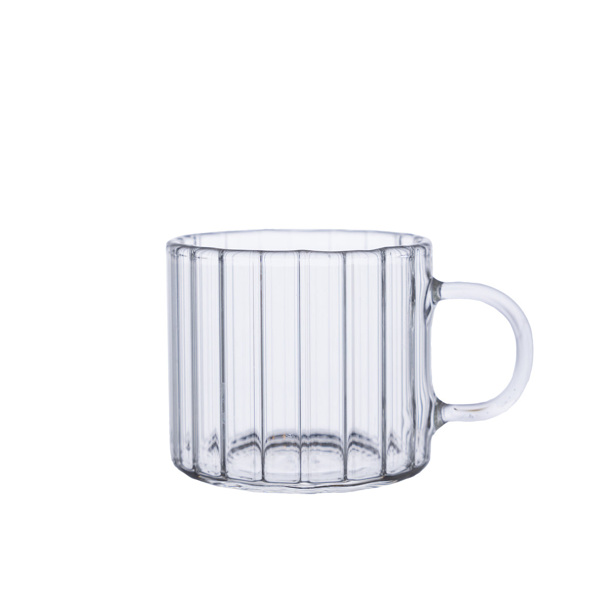 Glöggtasse aus Glas - geriffelt