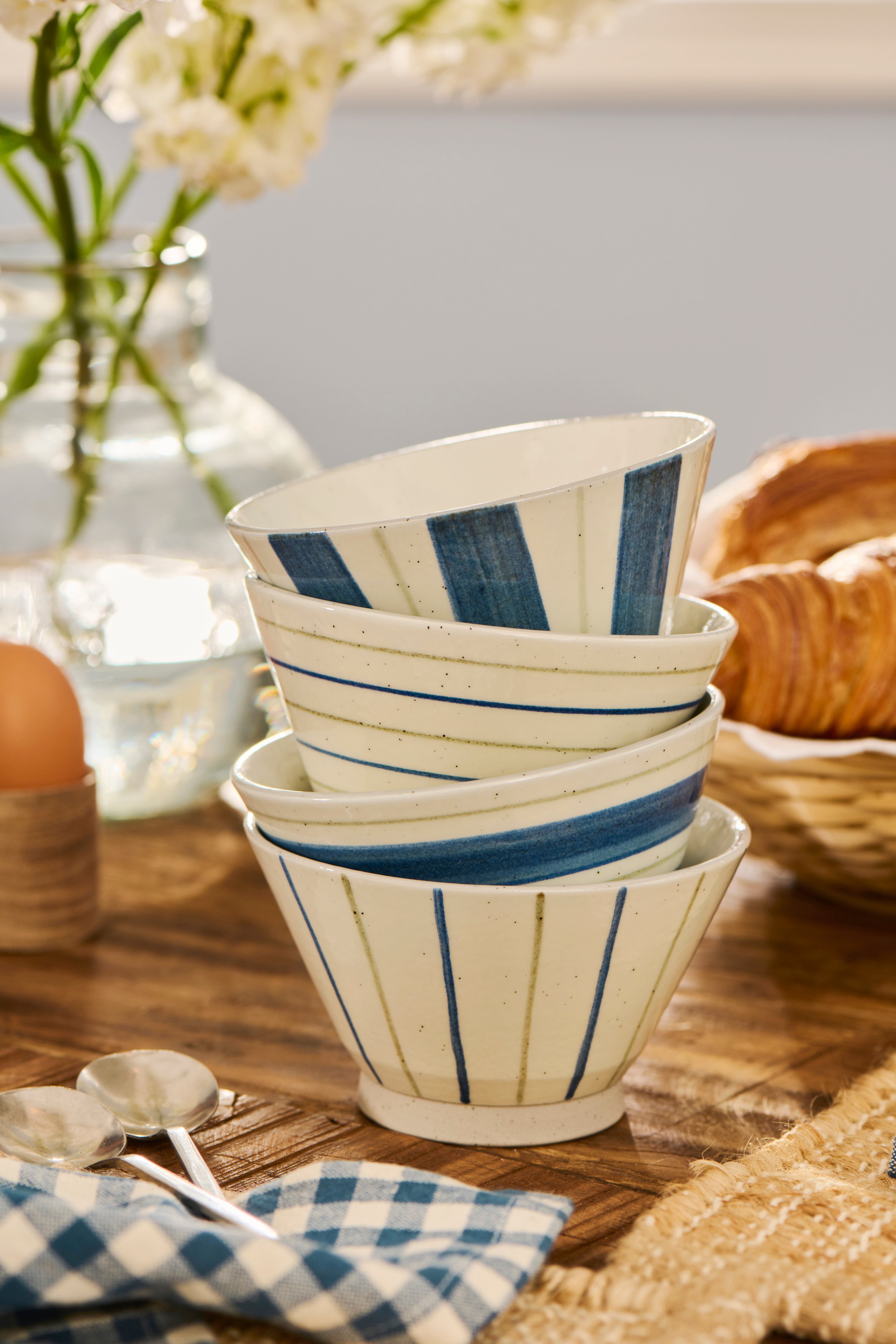 Schalen mit Streifen 4er Set