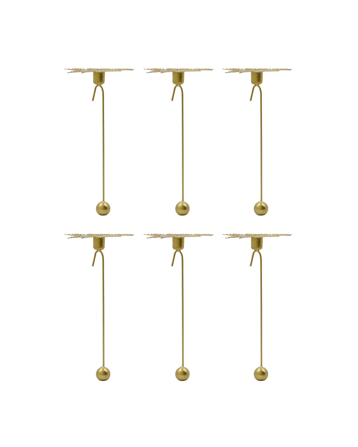 Christbaumkerzenhalter Leaves - Antik Messing (6er-Set)