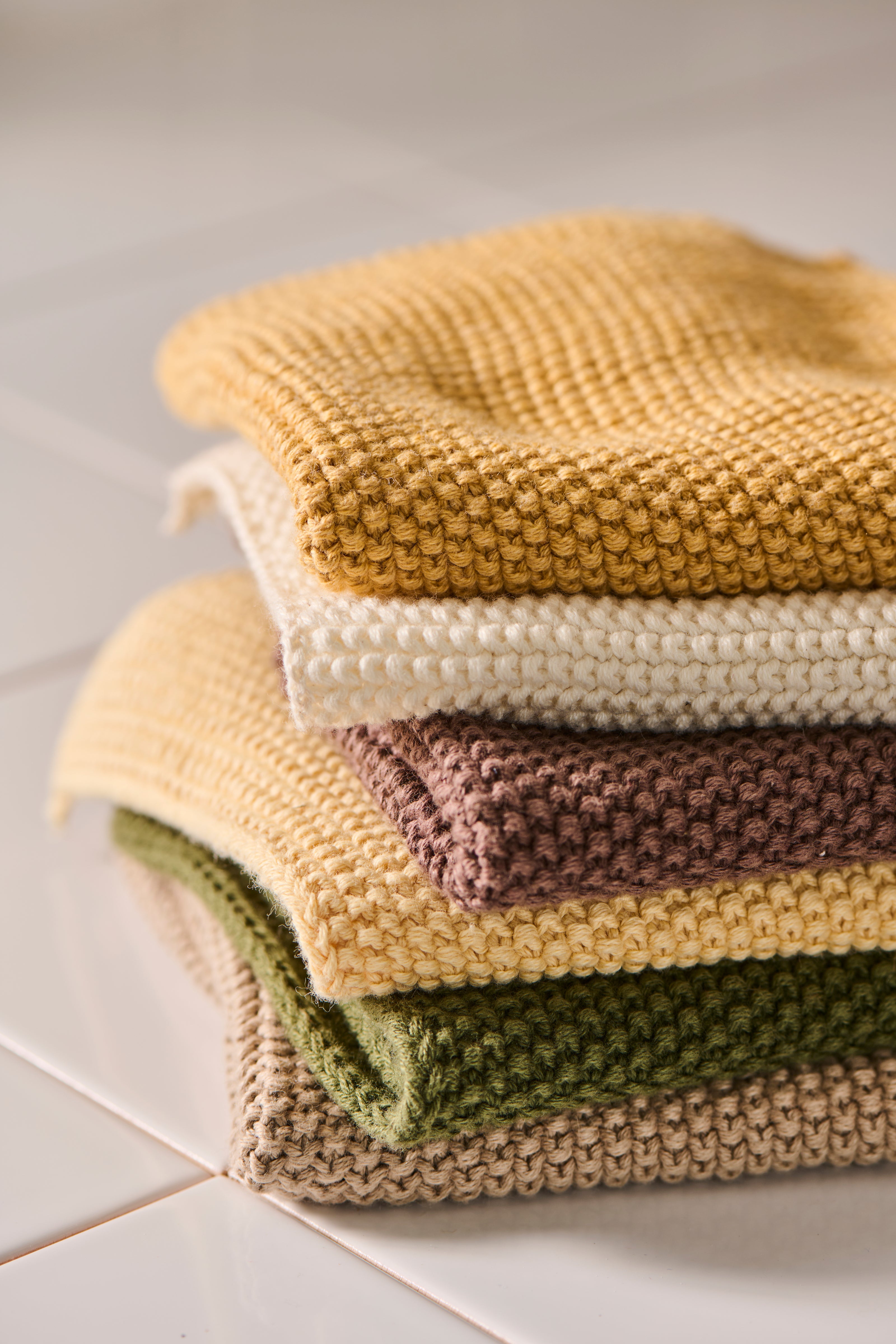 Spüllappen gestrickt - latte