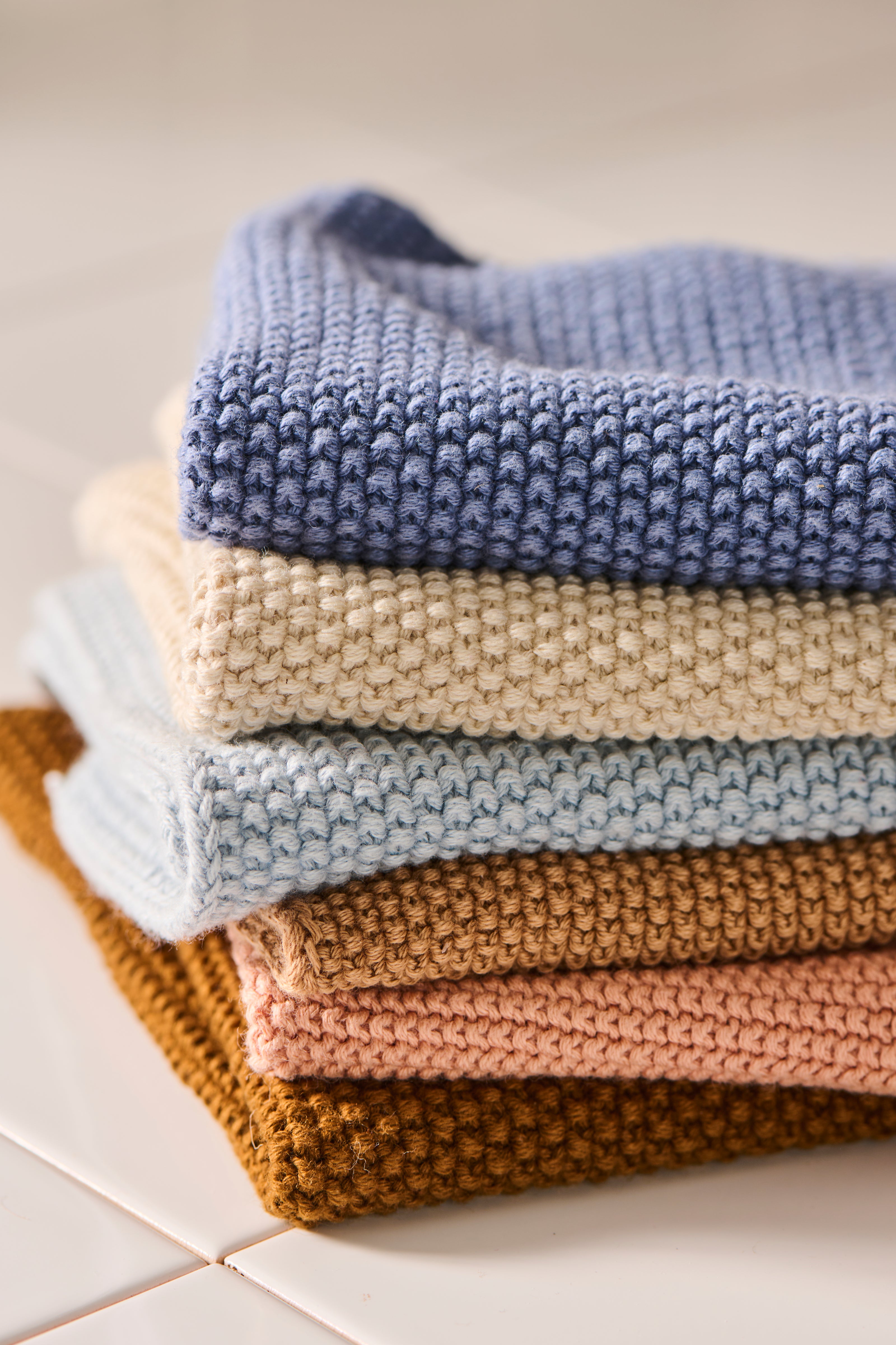 Spüllappen gestrickt - latte