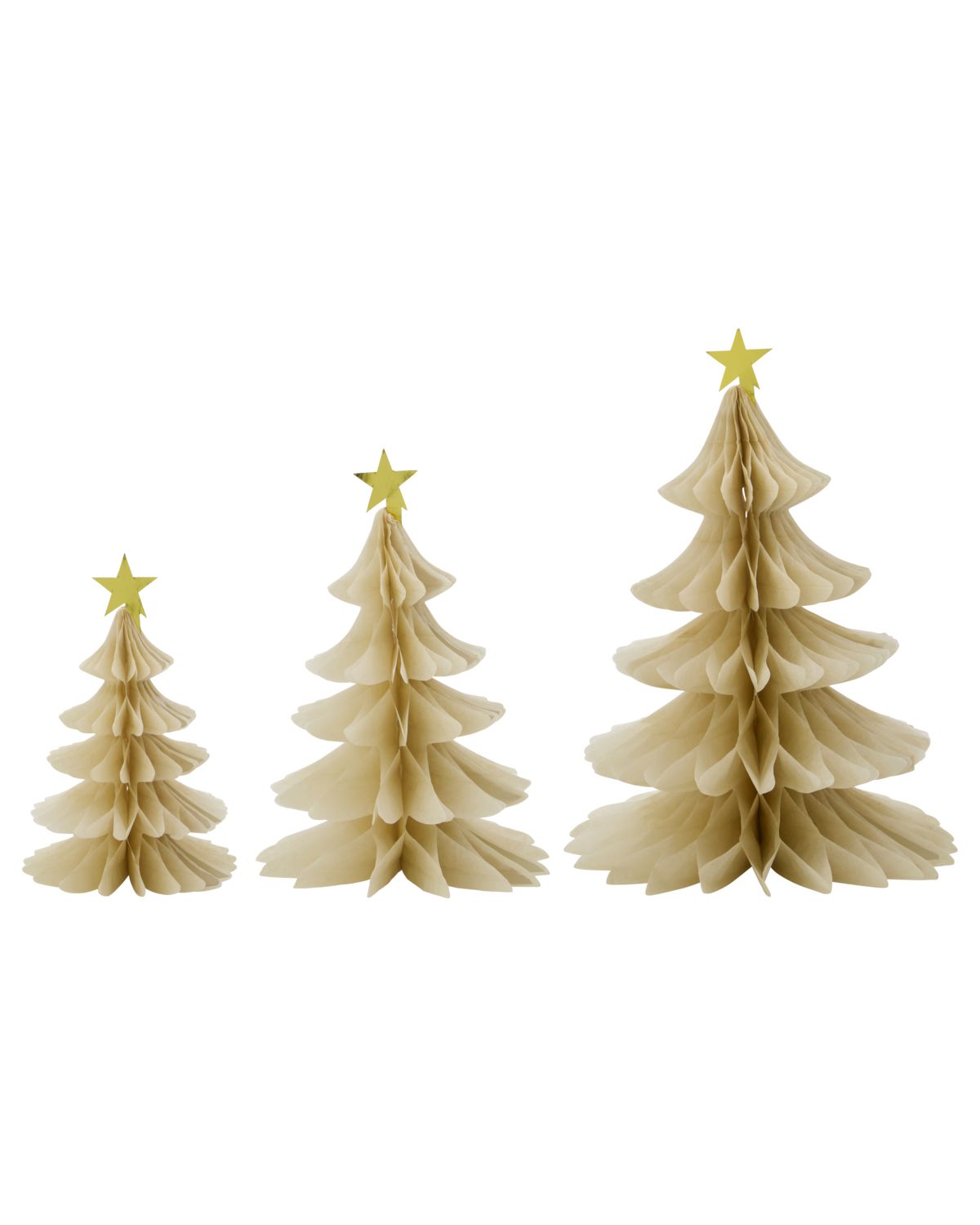 Weihnachtsbaum aus Papier weiss - 3er Set