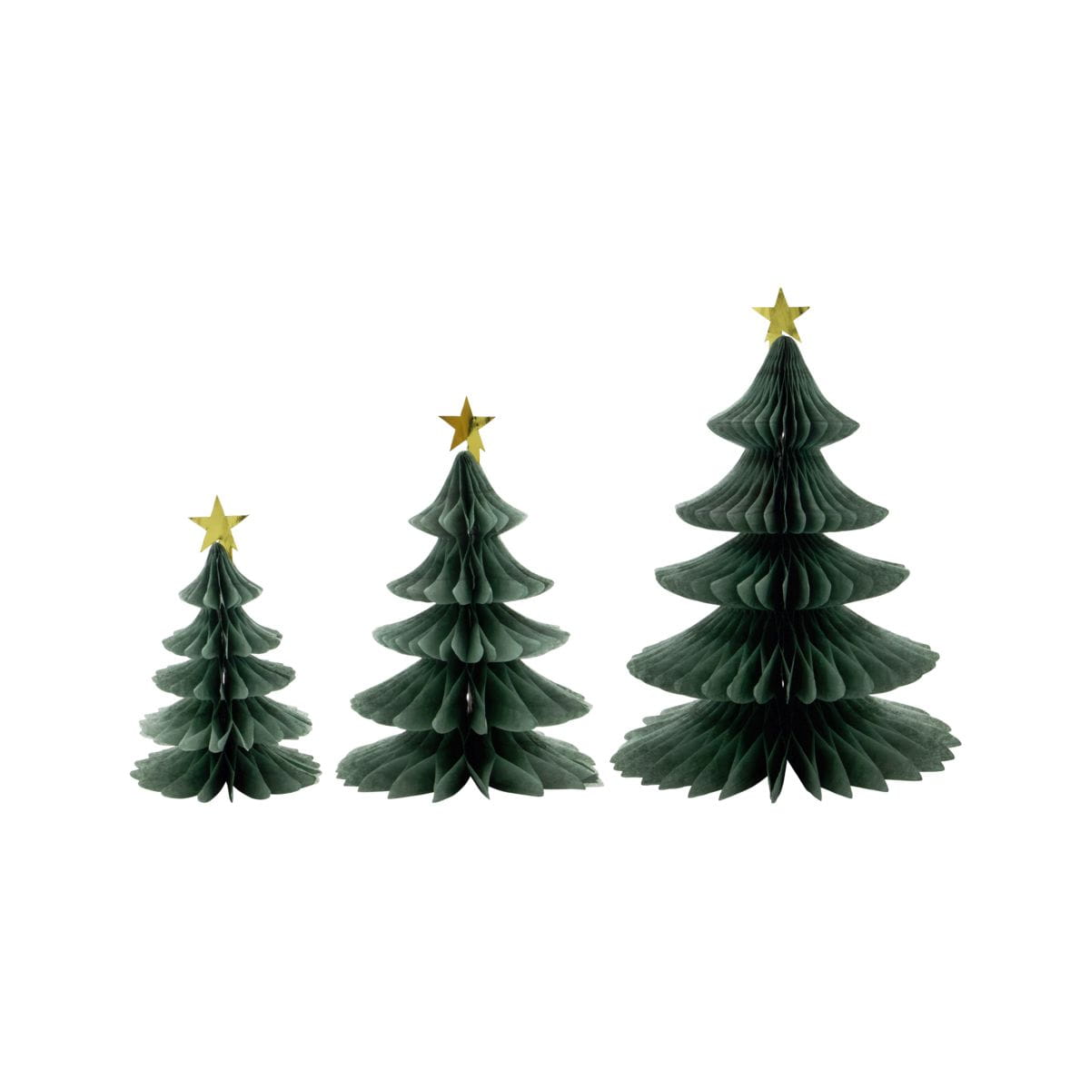 Weihnachtsbaum aus Papier grün - 3er Set