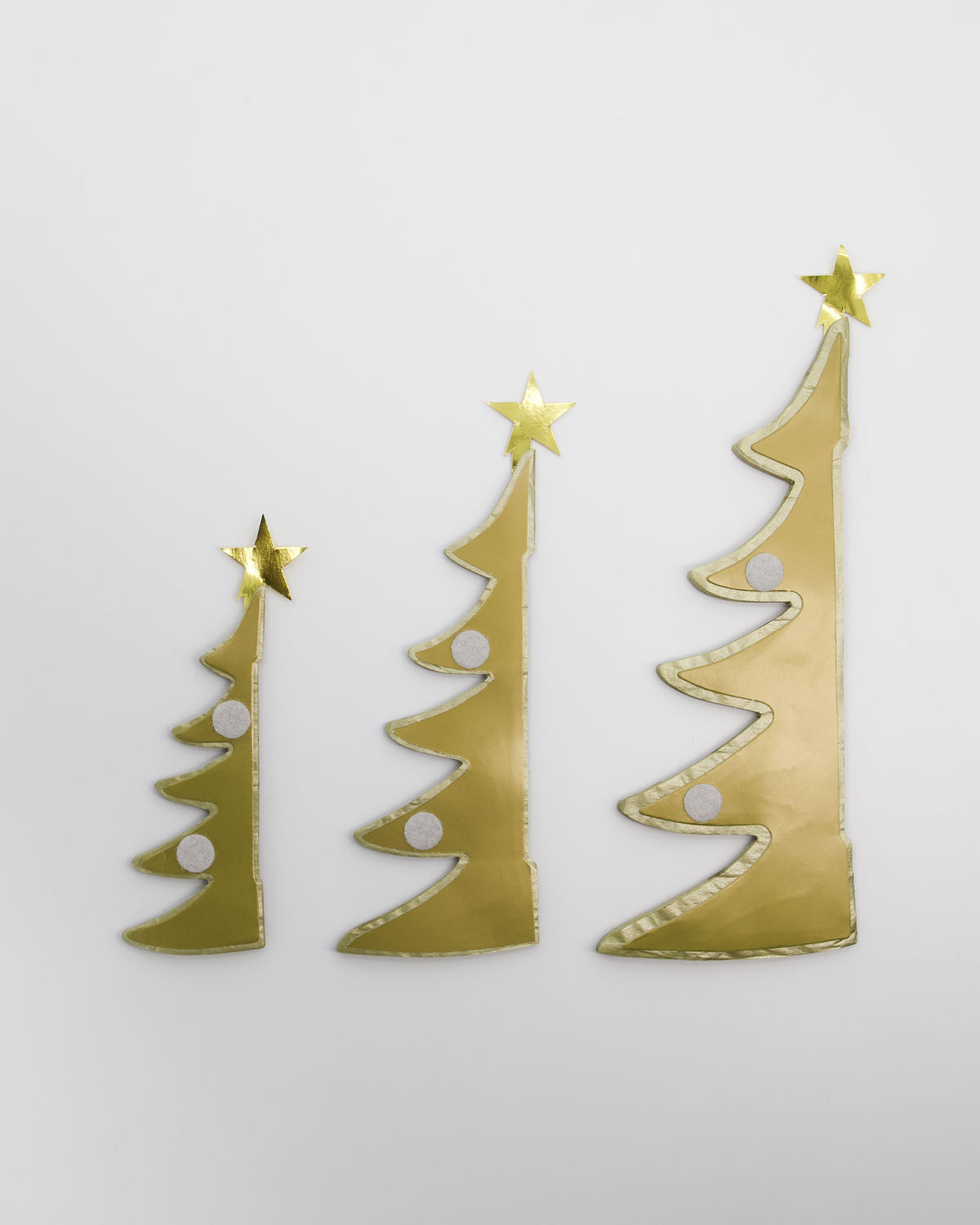 Weihnachtsbaum aus Papier gold - 3er Set