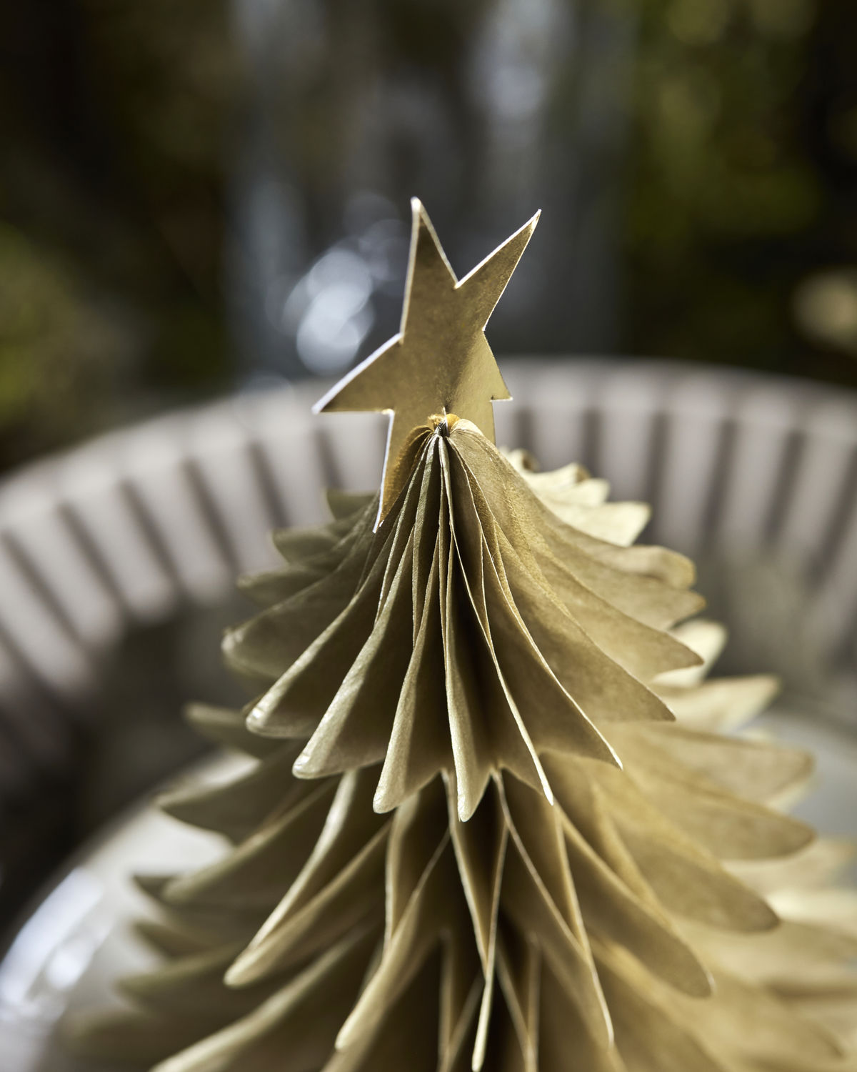 Weihnachtsbaum aus Papier gold - 3er Set