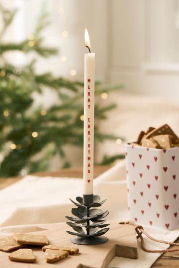 Dünne hohe Kerze Merry Christmas