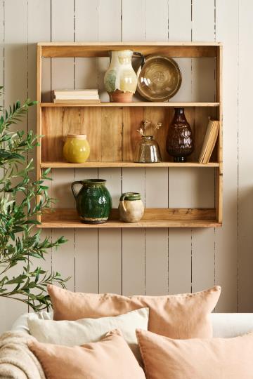 Vase mit Henkel - rustikal grün