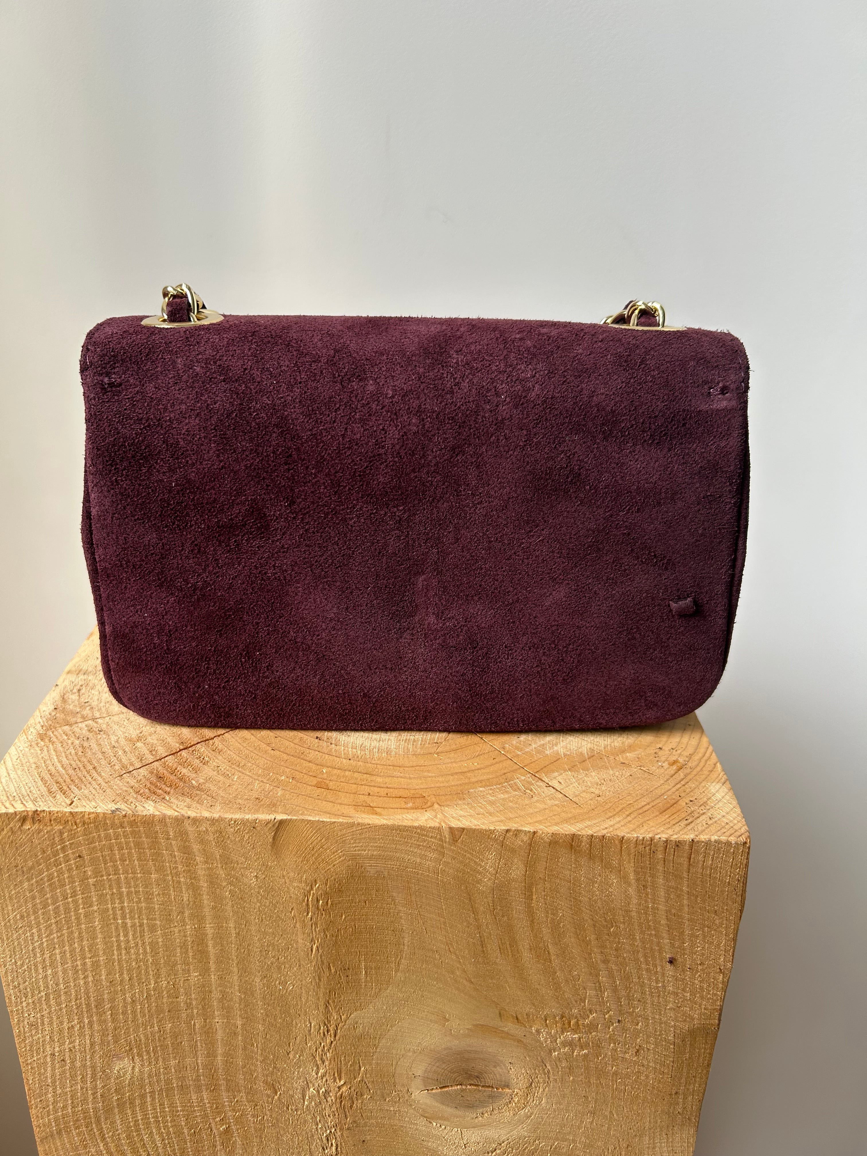 kleine Handtasche aus Wildleder - burgundy