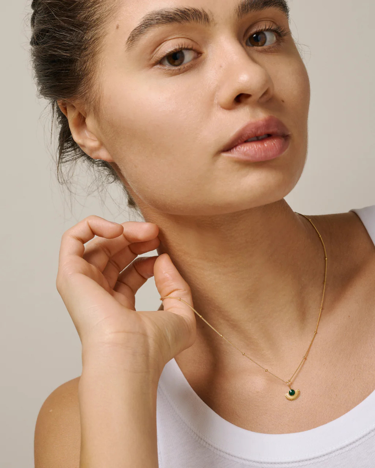 Halskette Soleil - gold/petrol