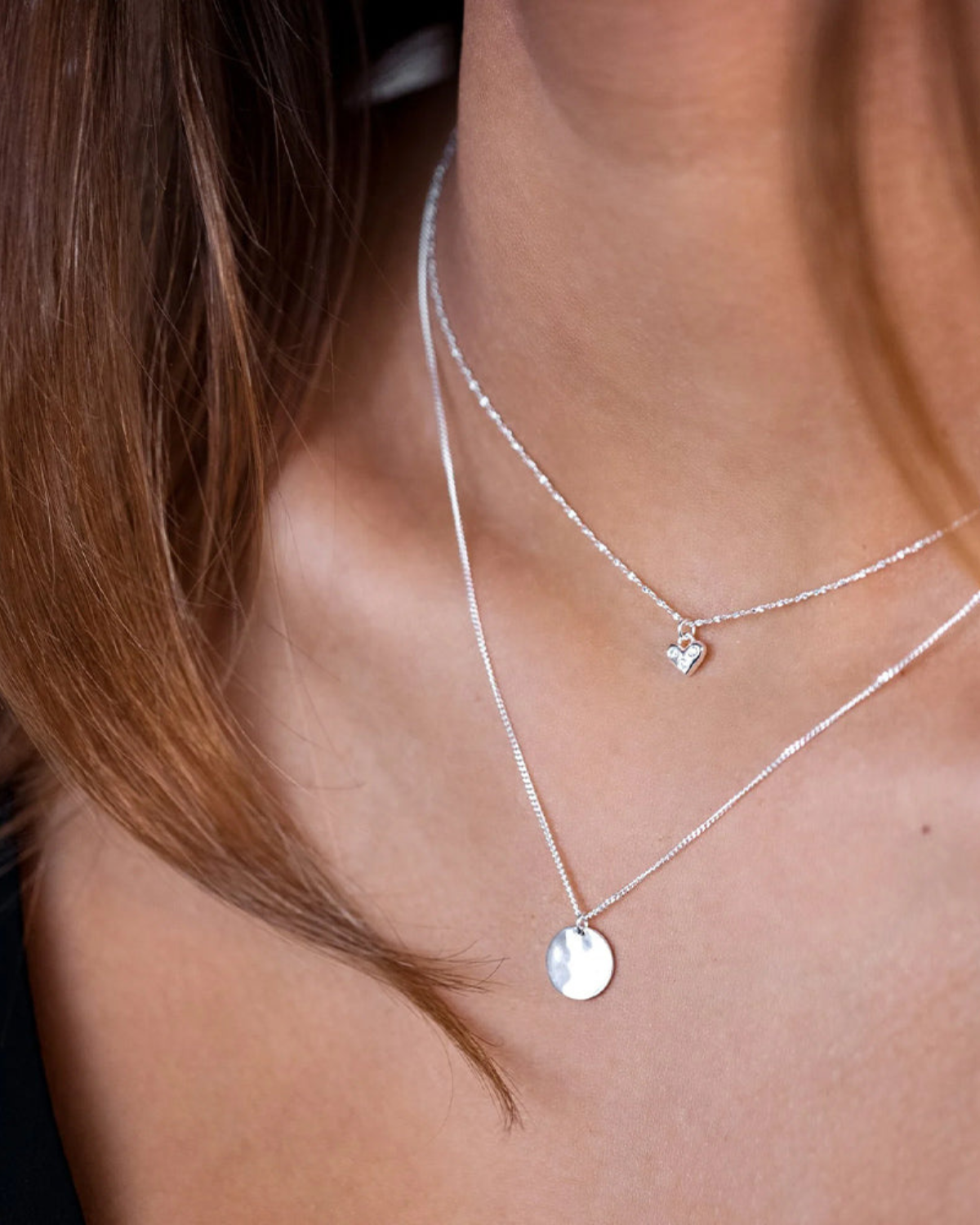 Halskette Minimalistica Hammered - silber