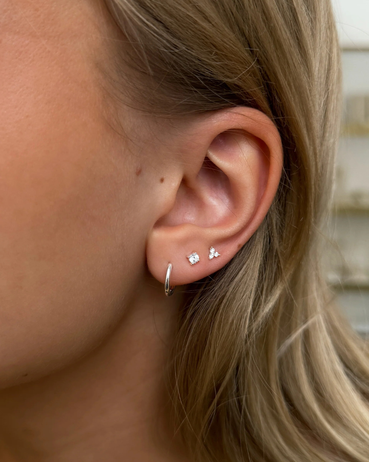 Ohrstecker Celestia Triple Stone - silber