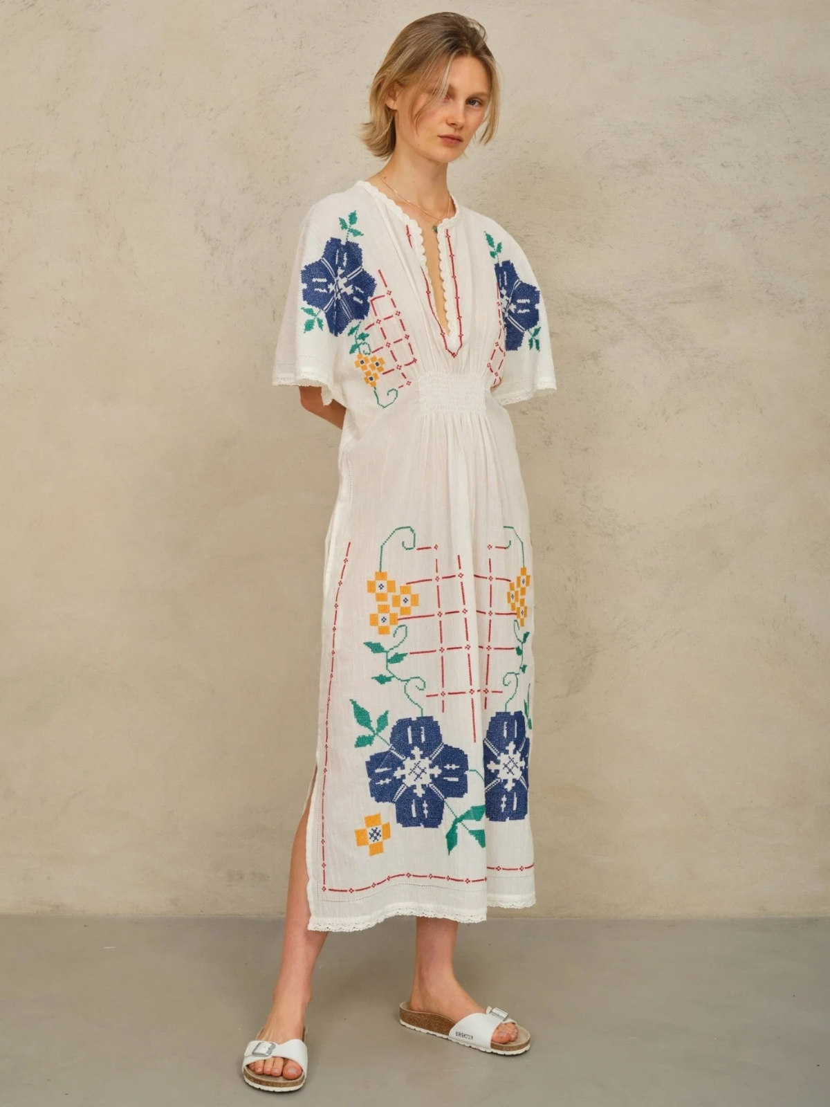 Kleid Laney EMB - Ecru/Multi