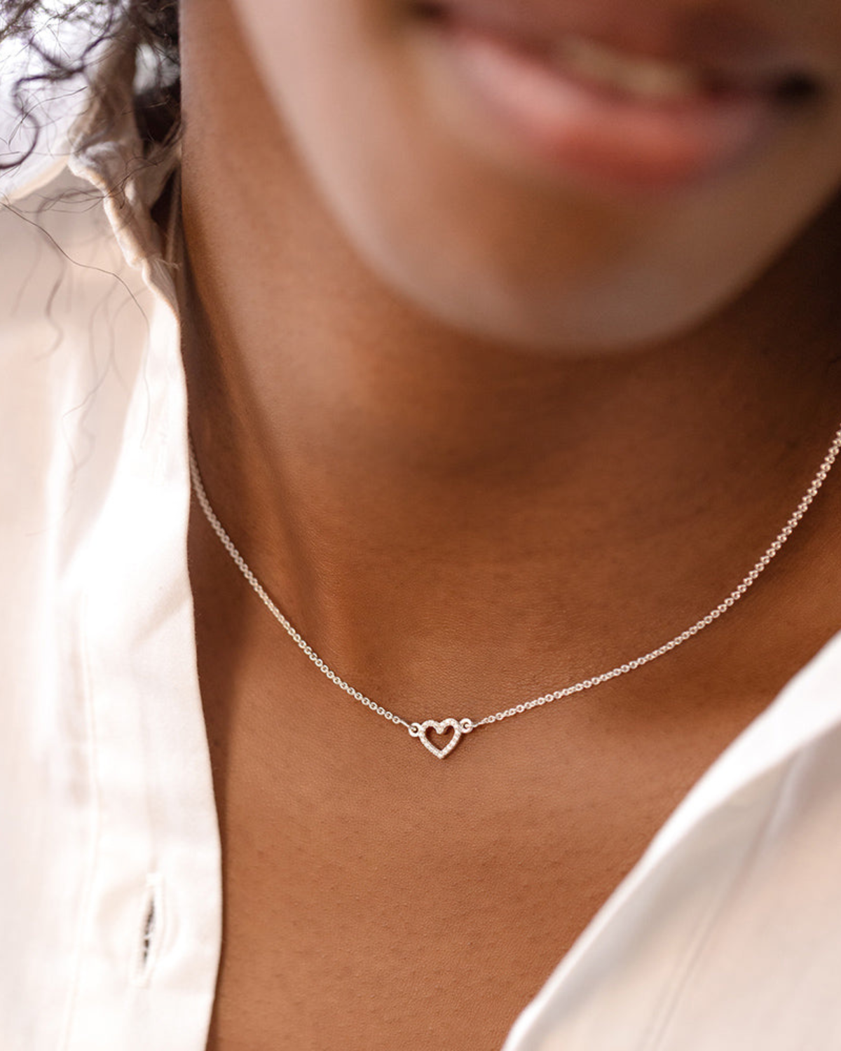 Halskette Stone Heart - silber crystal