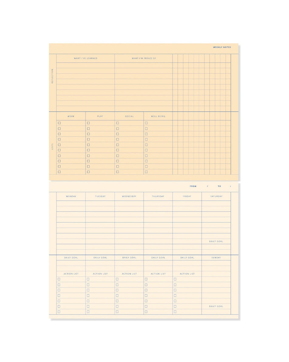 Deskplanner / Wochenplaner - lavender blue