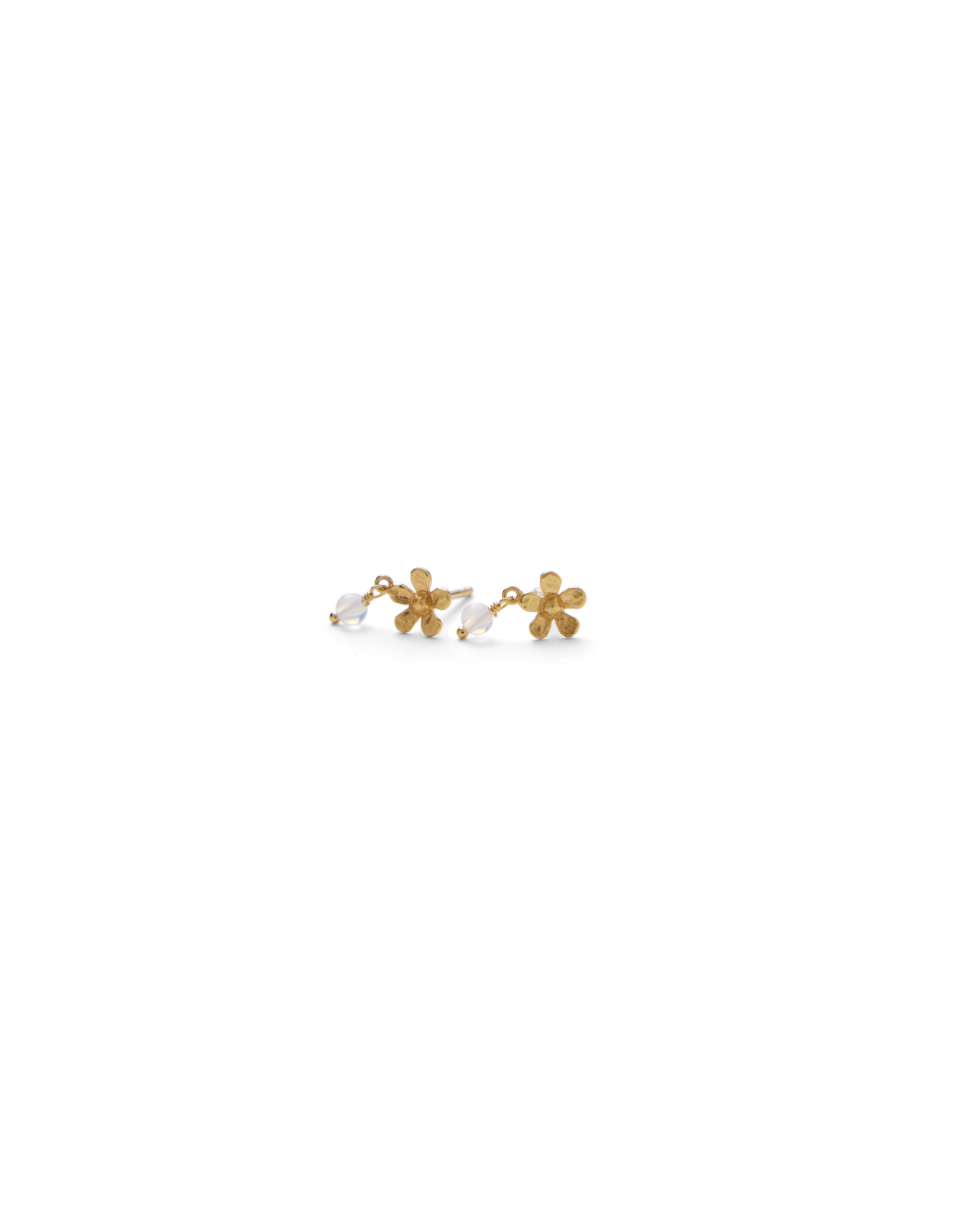 Moonstone Poppy Ohrstecker - gold