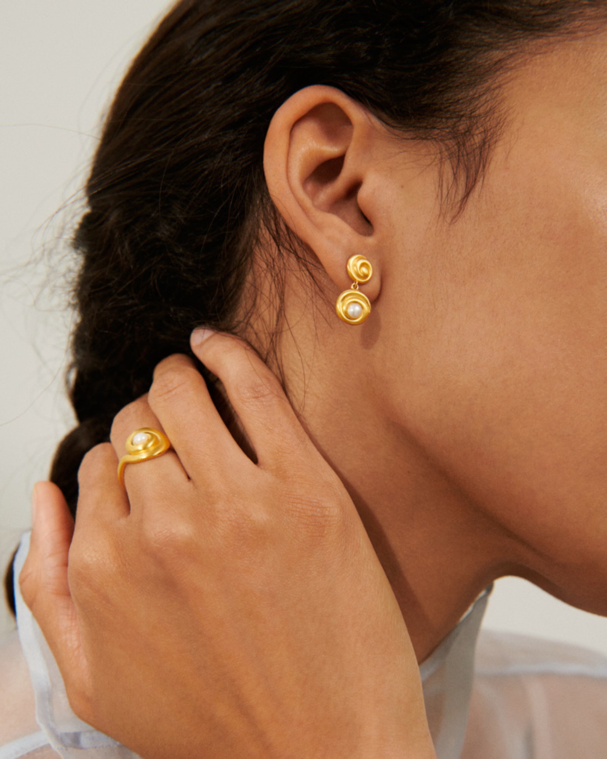 Ring Shell Flower - gold