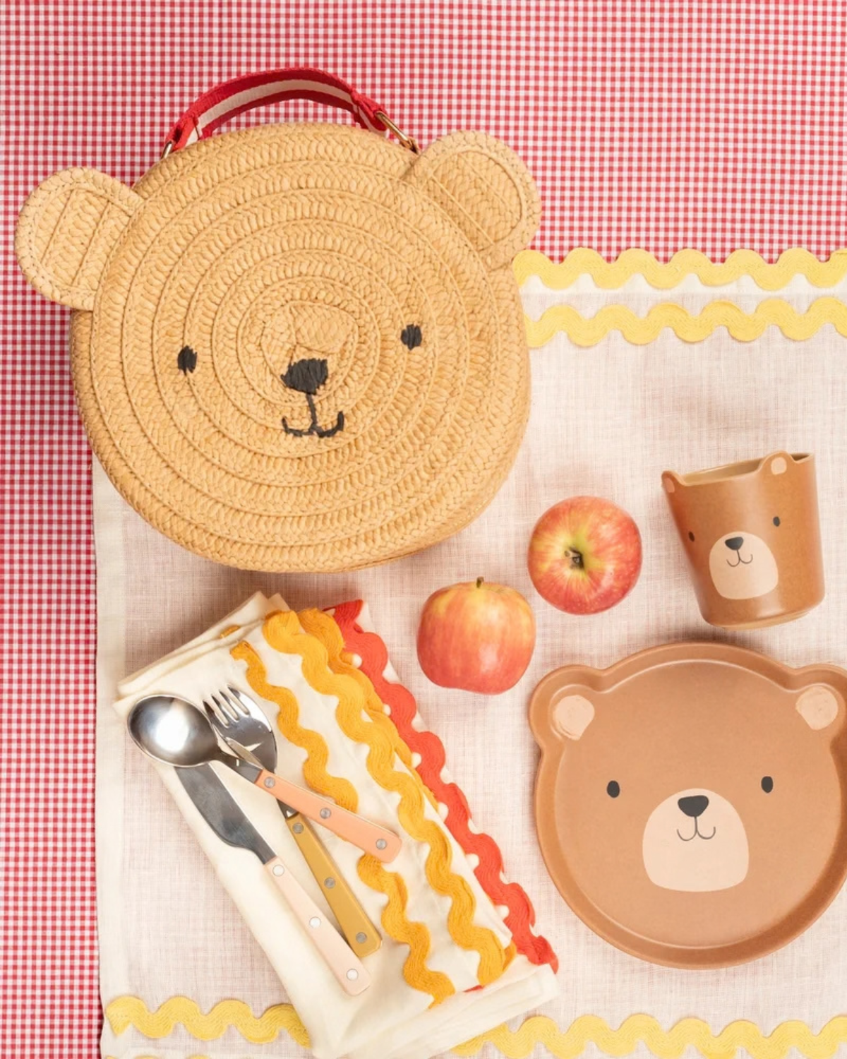 Tasche Bär aus gewebtem Papier – Braun
