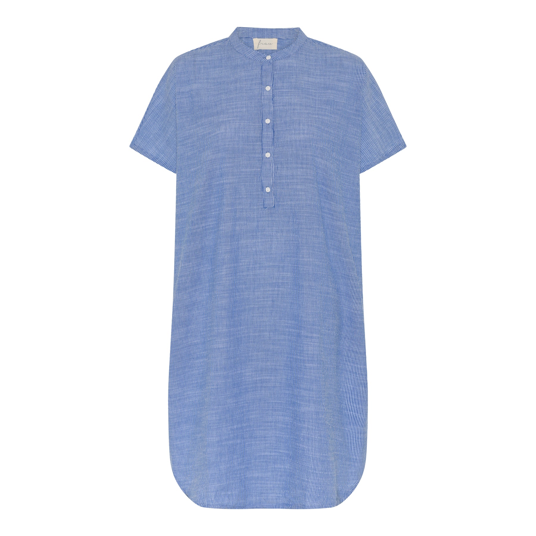 Kurzarm-Kleid Seoul - Medium Blue Stripe / Blau Gestreift