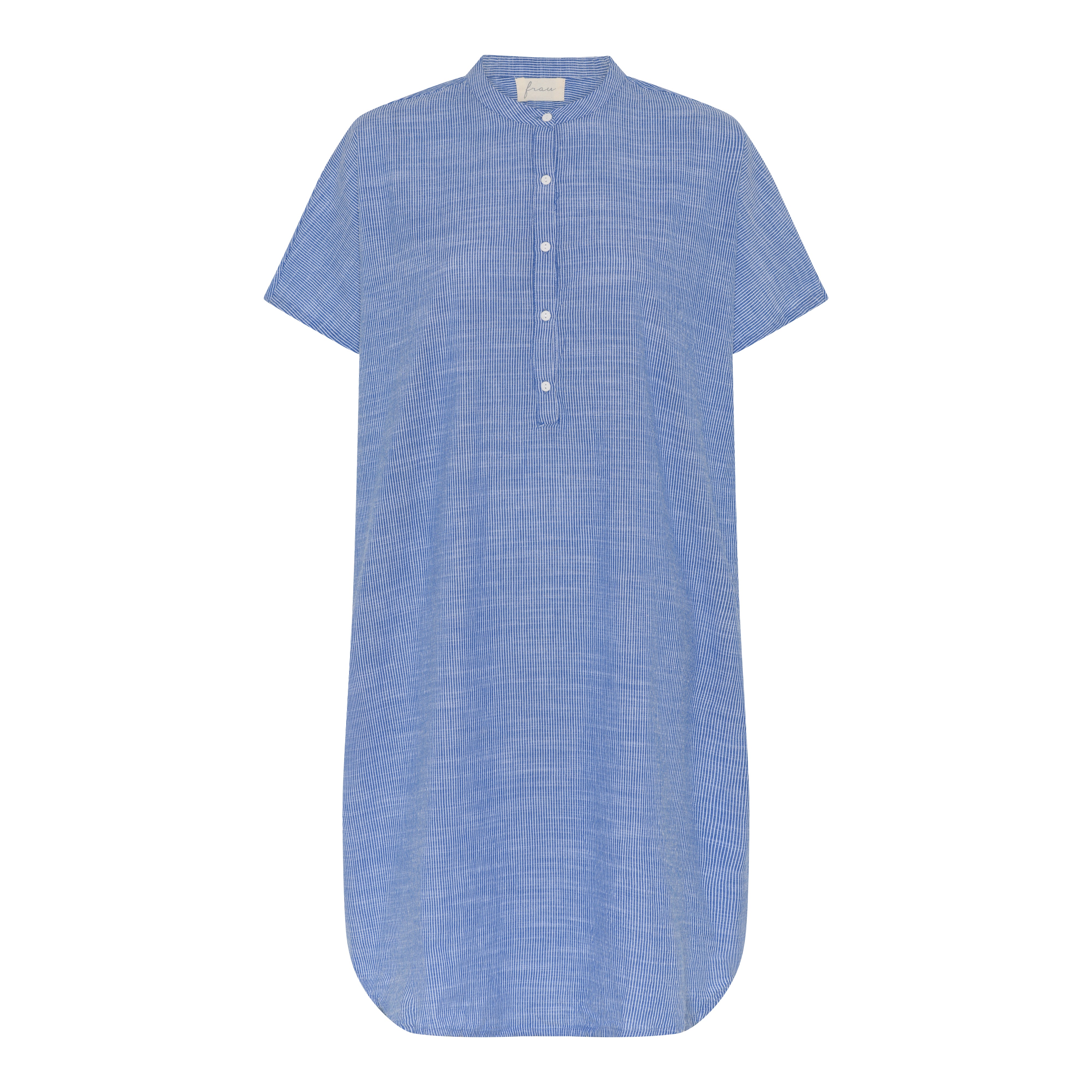 Kurzarm-Kleid Seoul - Medium Blue Stripe / Blau Gestreift