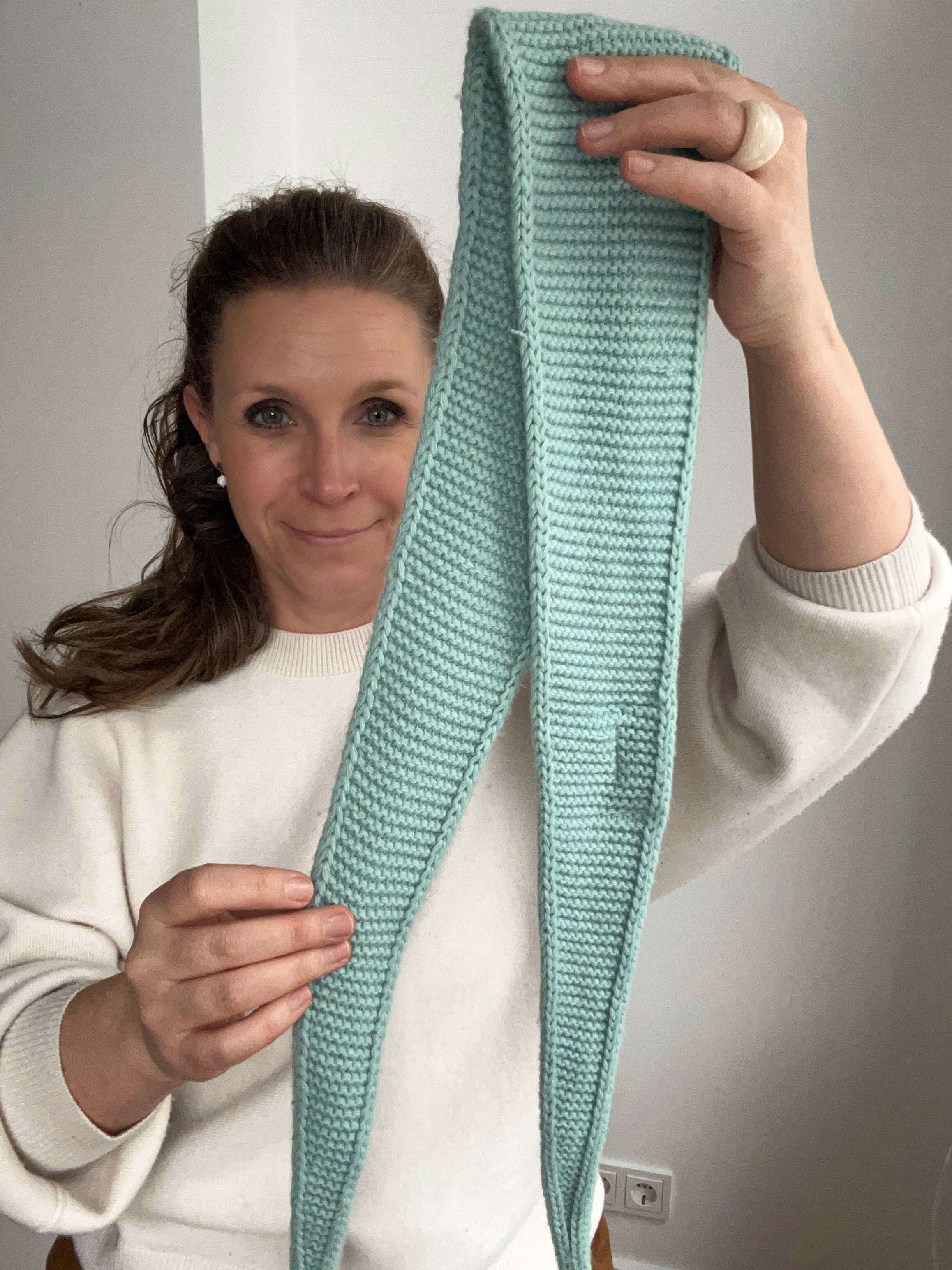 Kleiner Strick-Schal - mint