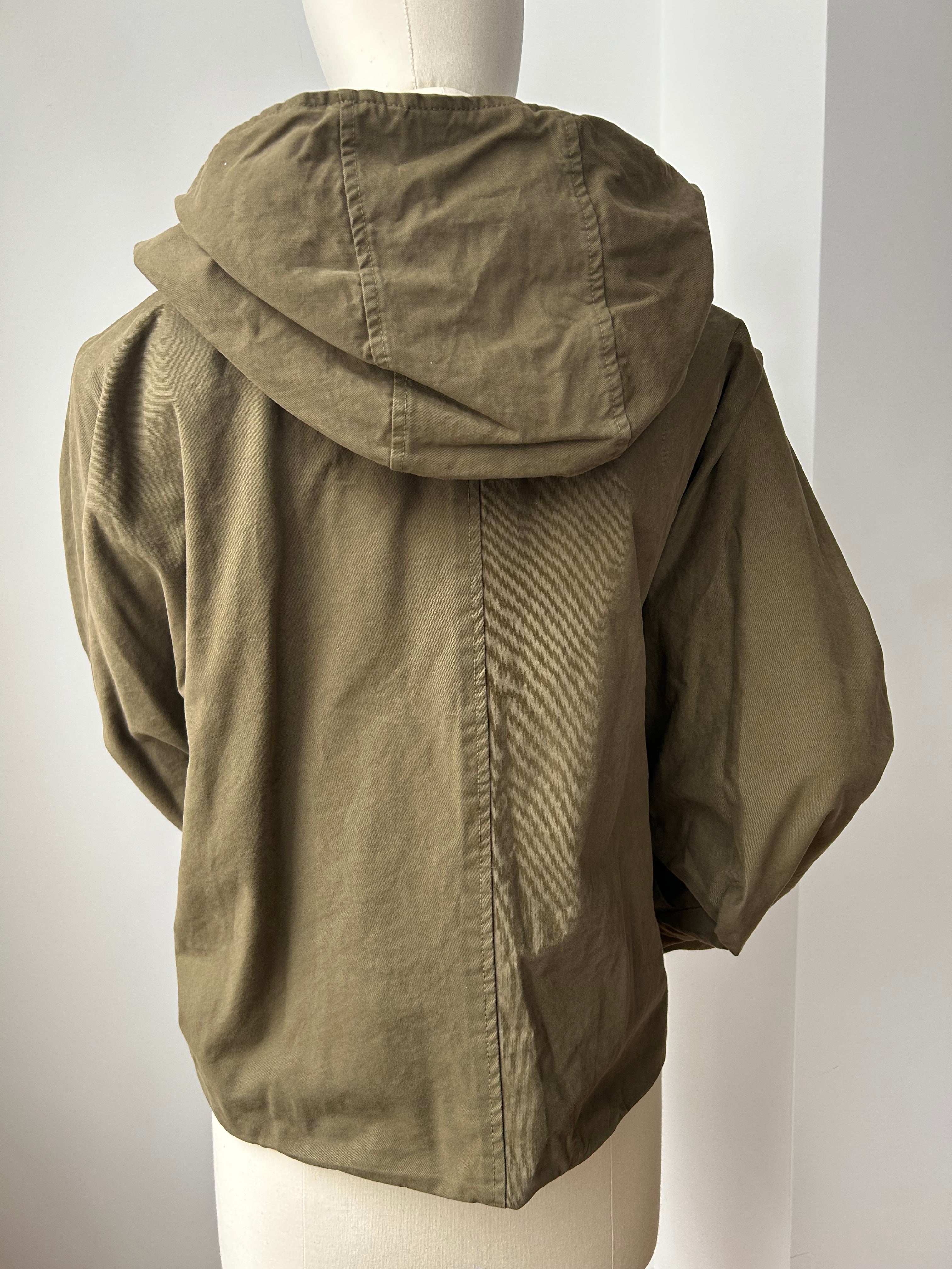 Jacke mit Kapuzenschal zum Knoten - khaki-braun