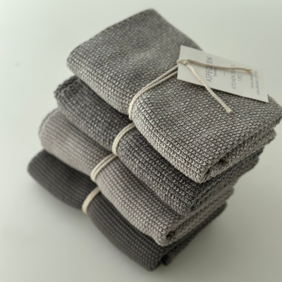 Gestricktes Küchentuch 40 x 50 cm - Hellgrau