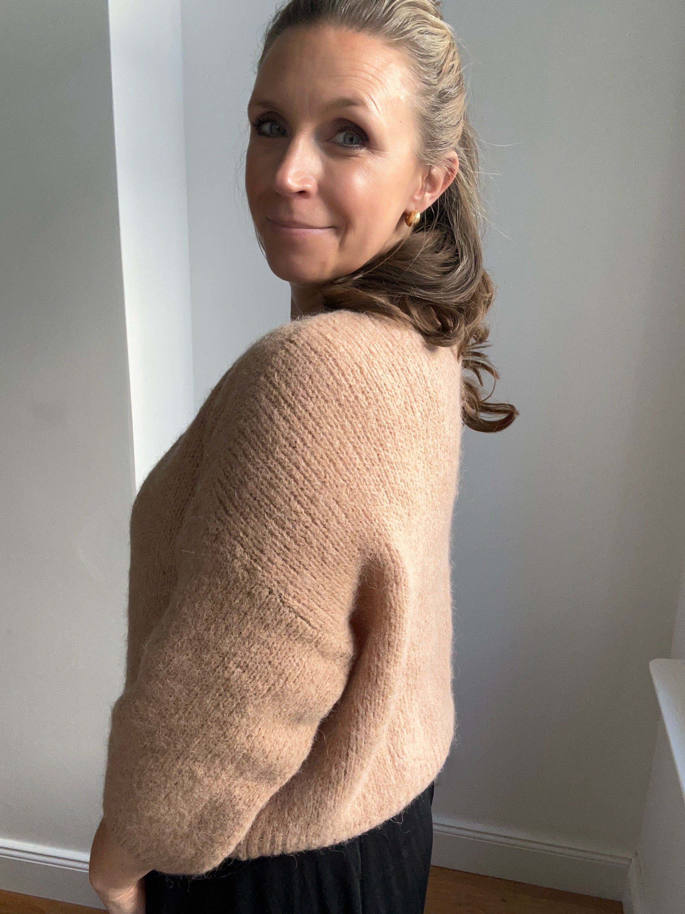 Kurze Strickjacke Cardigan - Cappucino