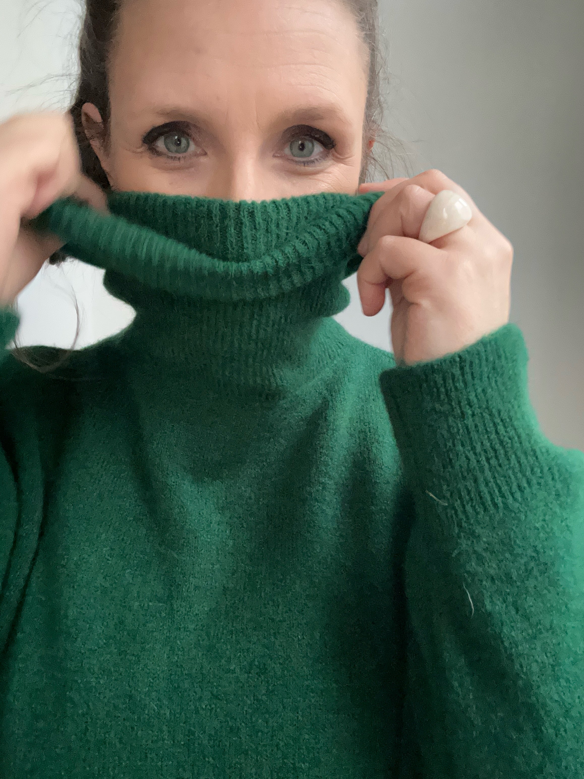 Rollkragen Pullover tannengrün