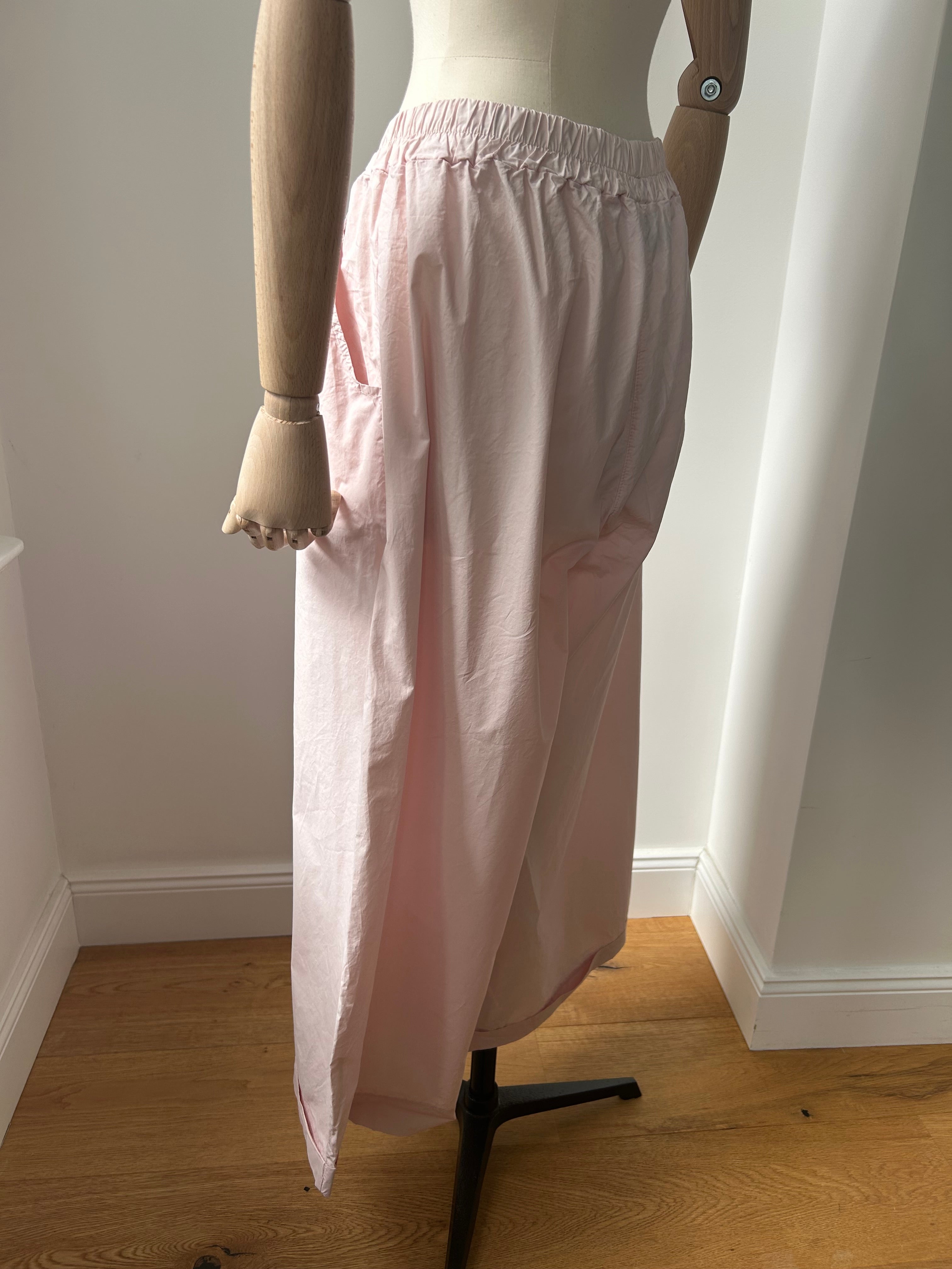 Leichte Culotte Palazzo-Hose - rosa