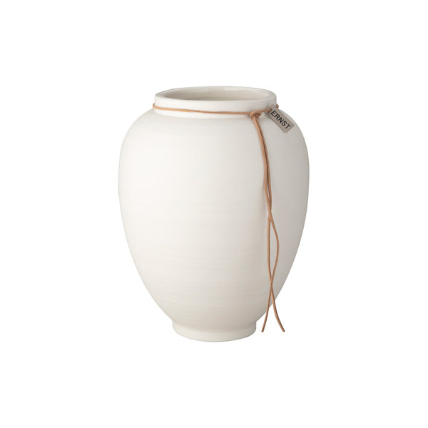 Vase aus Keramik - matt weiß 22 cm