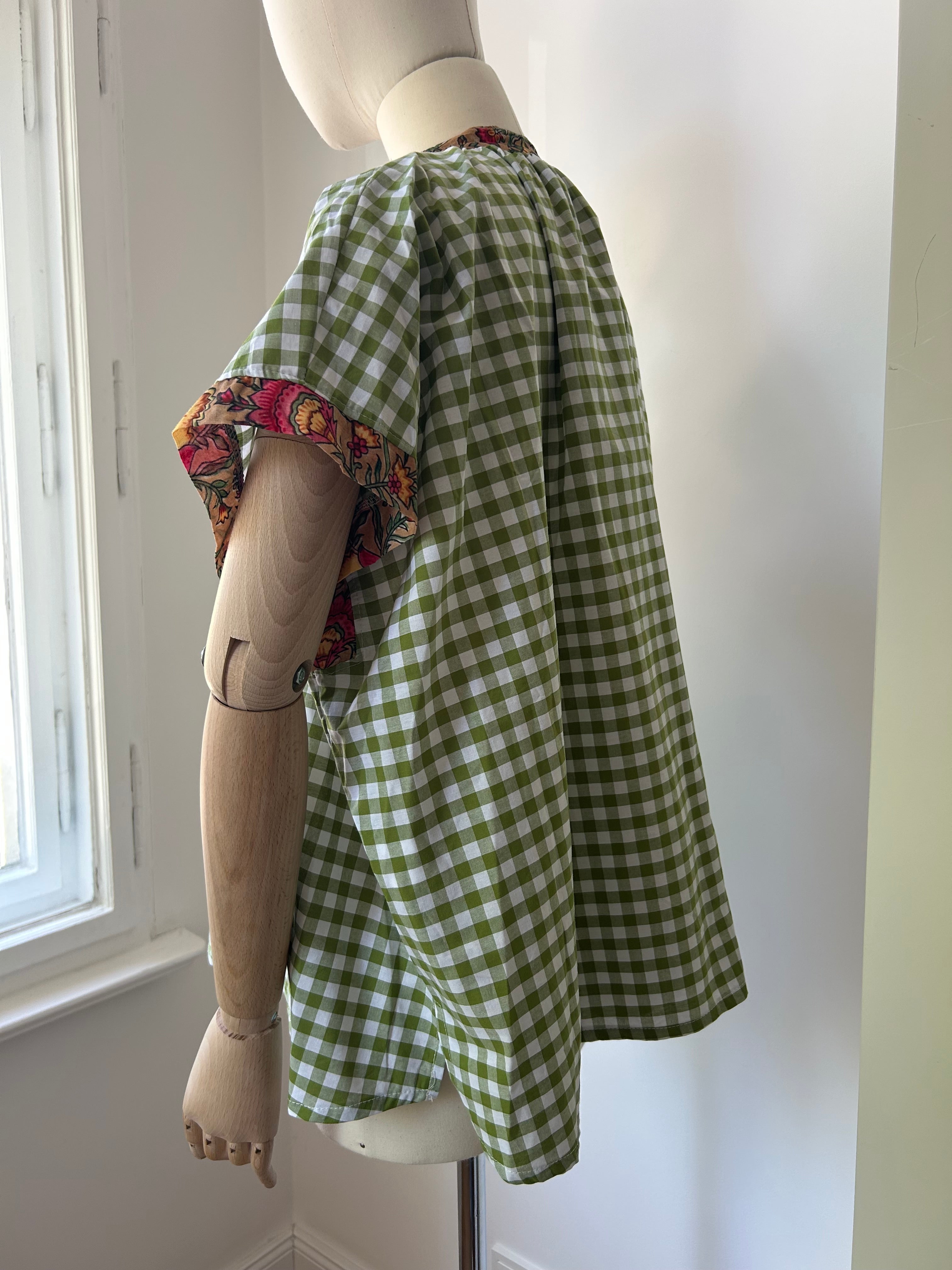 Vichy-Karo Bluse - grün