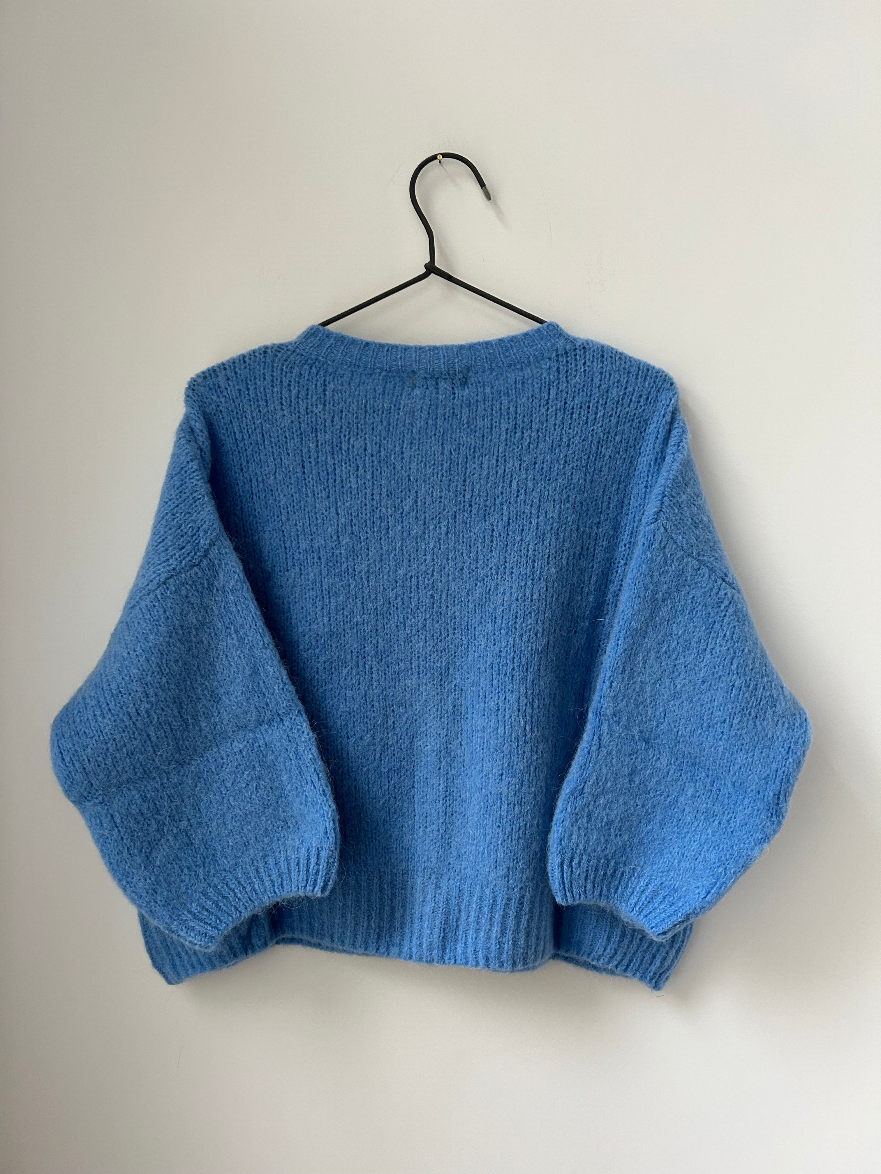 Kurze Strickjacke Cardigan - Himmelblau