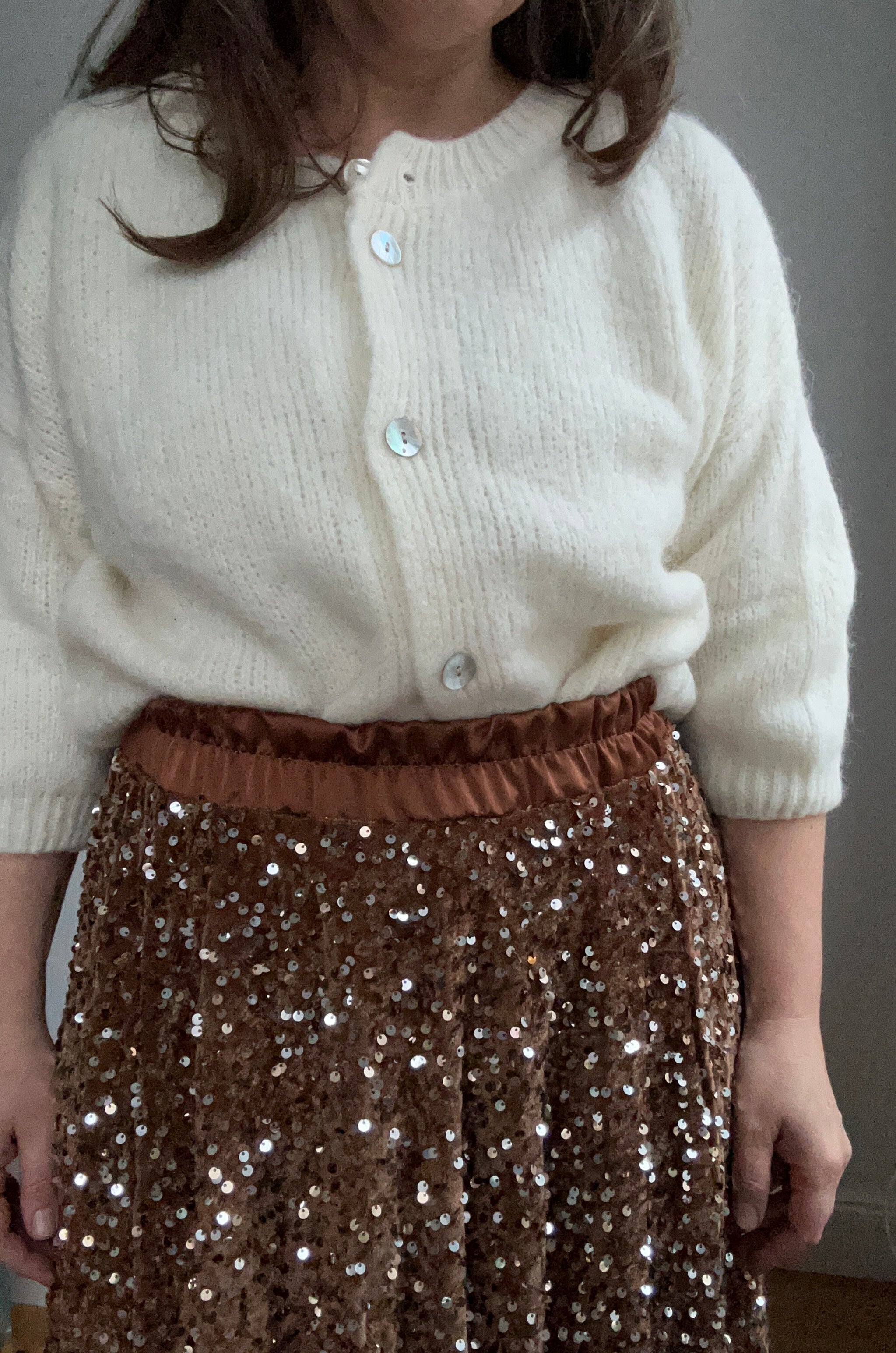 Paillettenrock braun