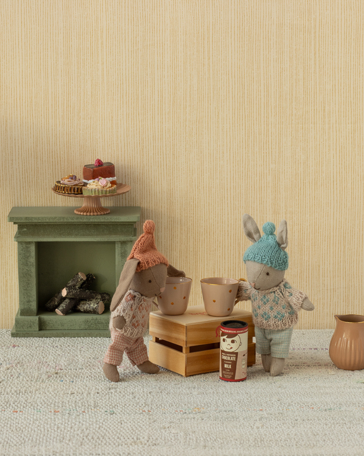 Winterhase Micro - Braun/Rosa